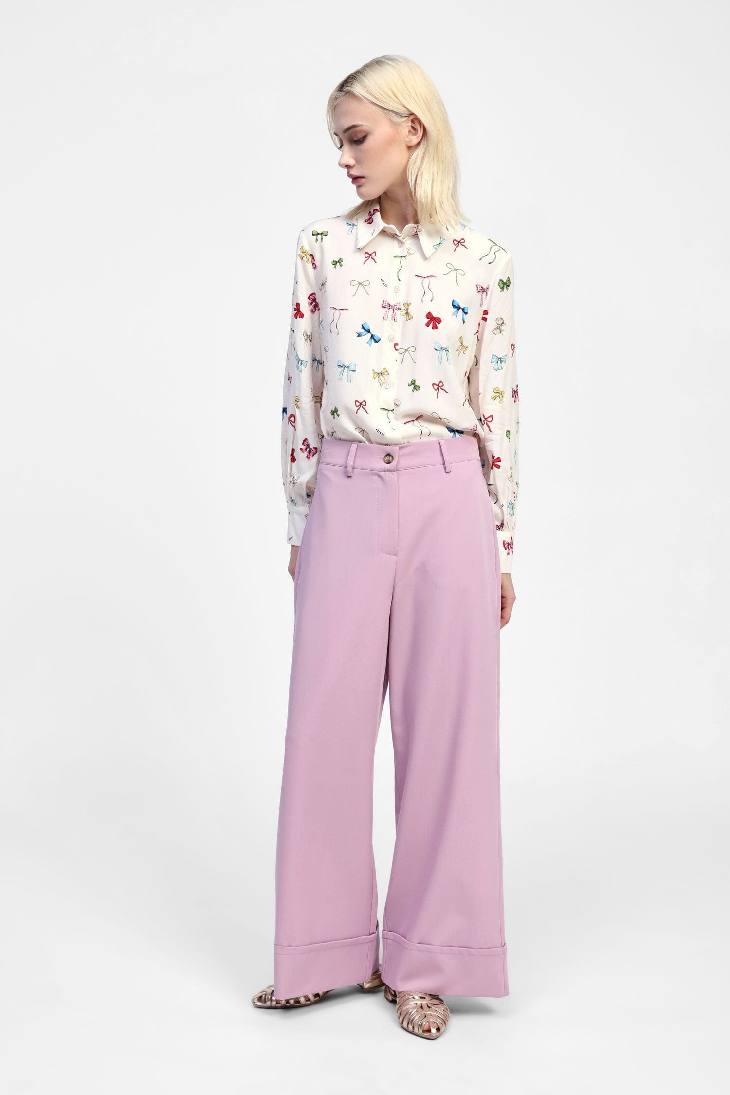 Pantaloni Palazzo A Vita Alta Dixie