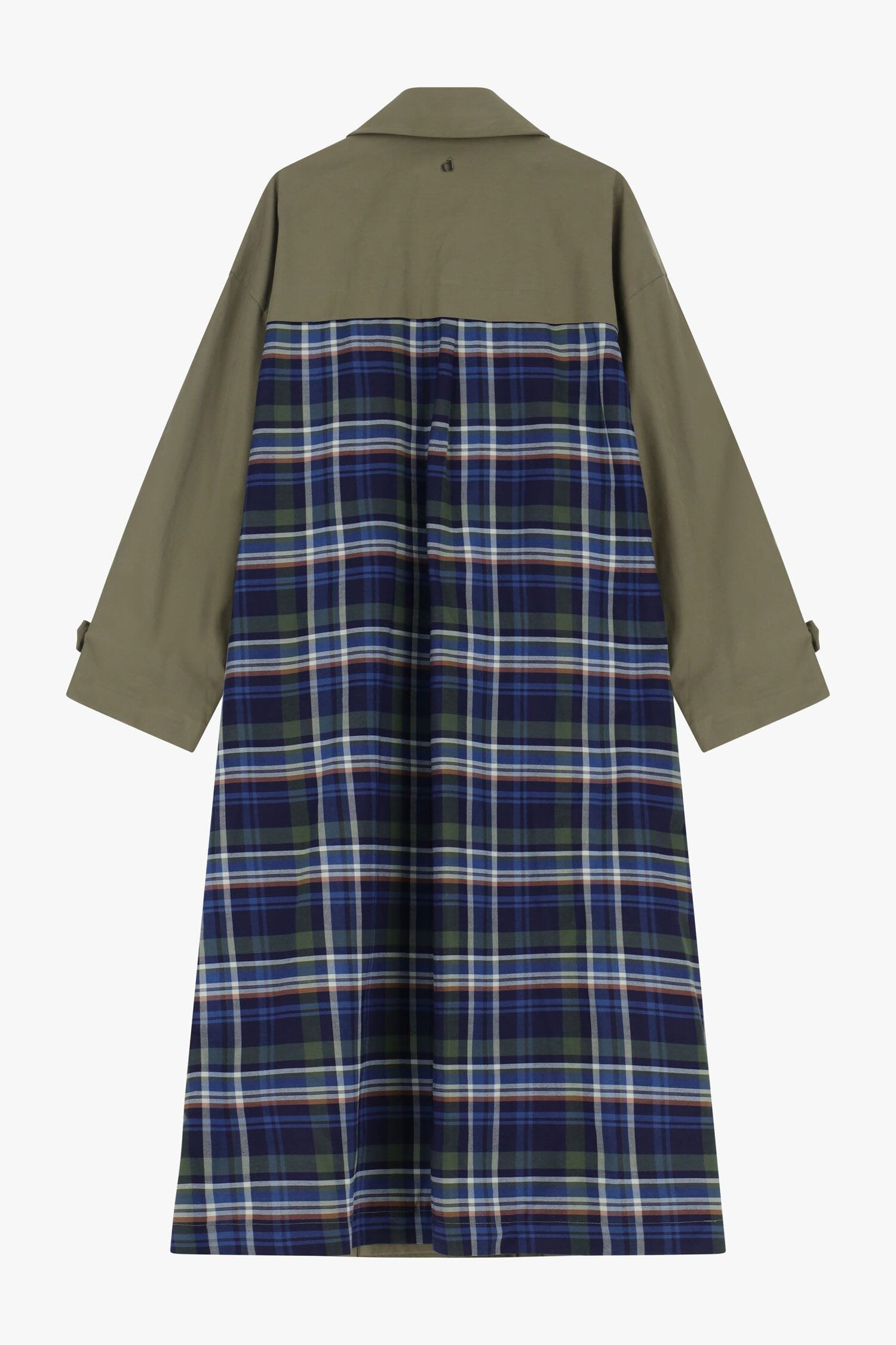 Trench Lungo Doppiopetto Con Cintura E Inserto Tartan Dixie