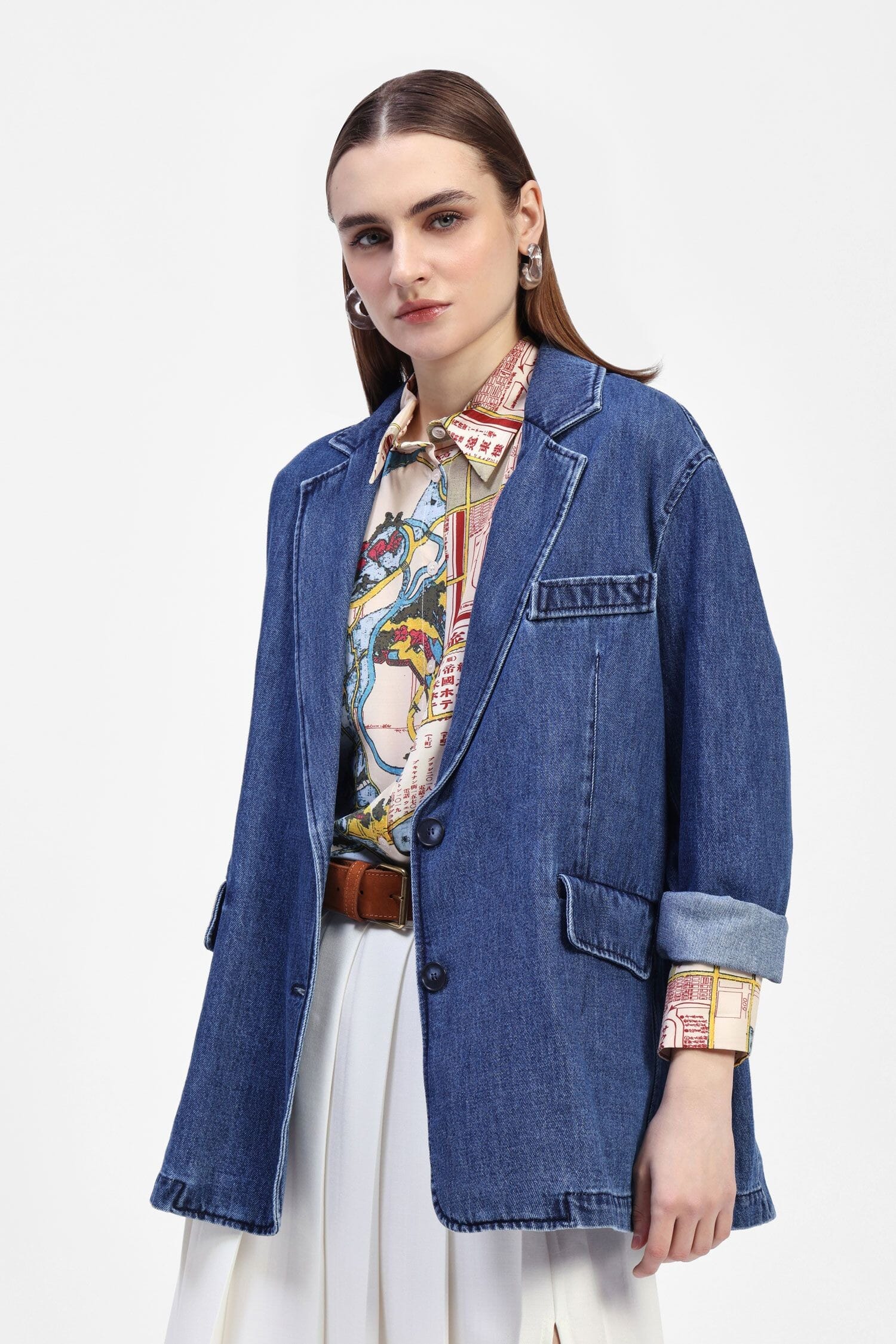 Blazer In Denim Con Bottoni Frontali Dixie