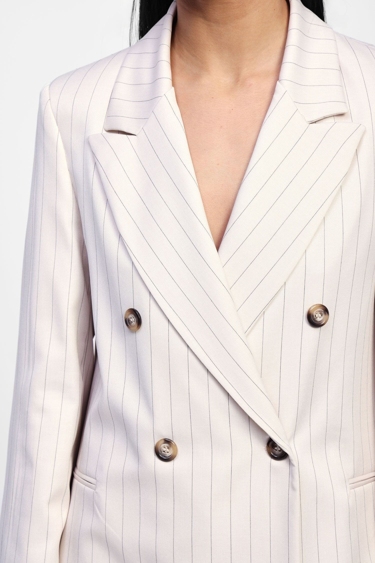 Dixie Double-breasted Striped Blazer