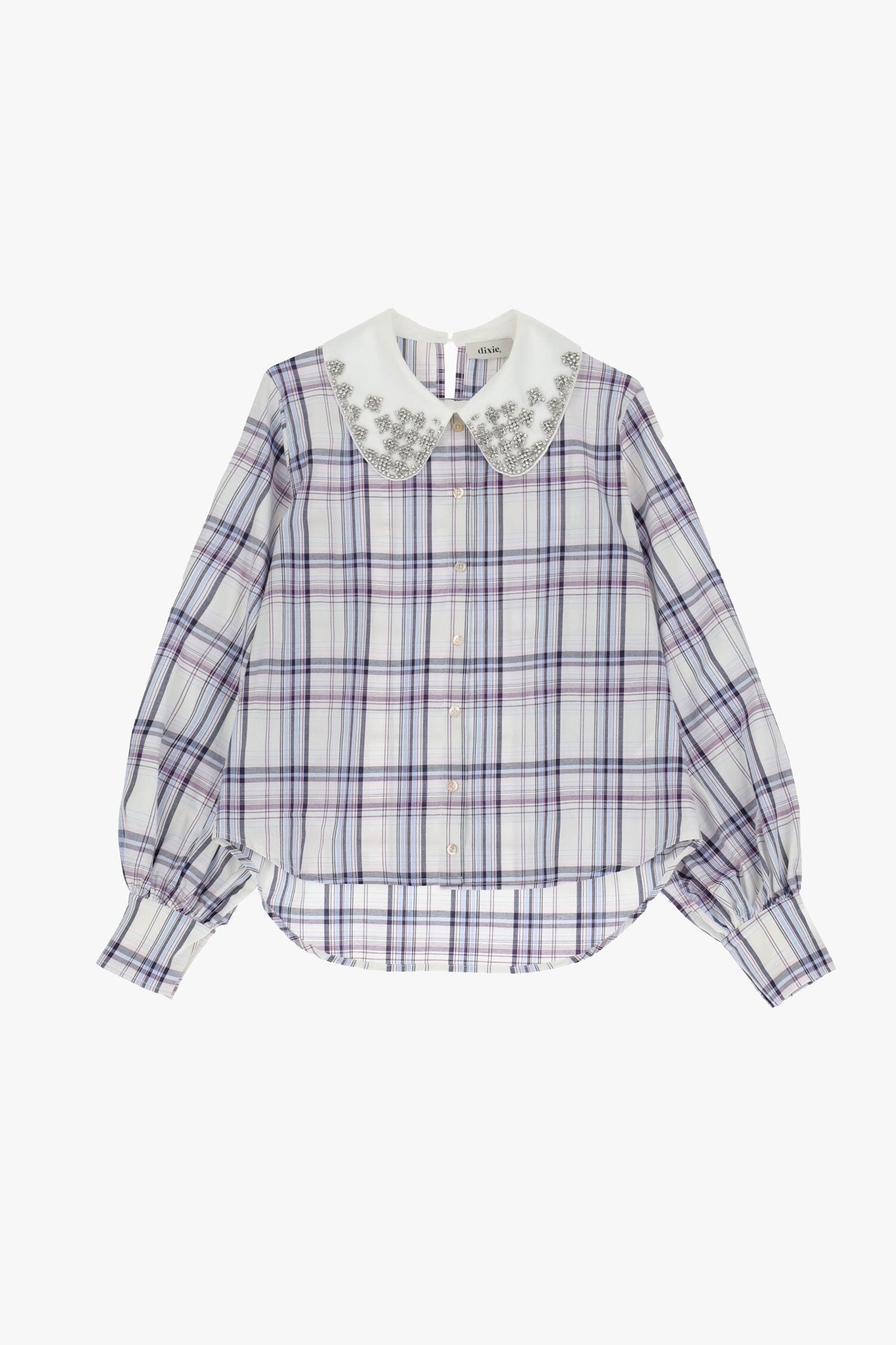 Check Shirt With Wide Decorated Collar Dixie