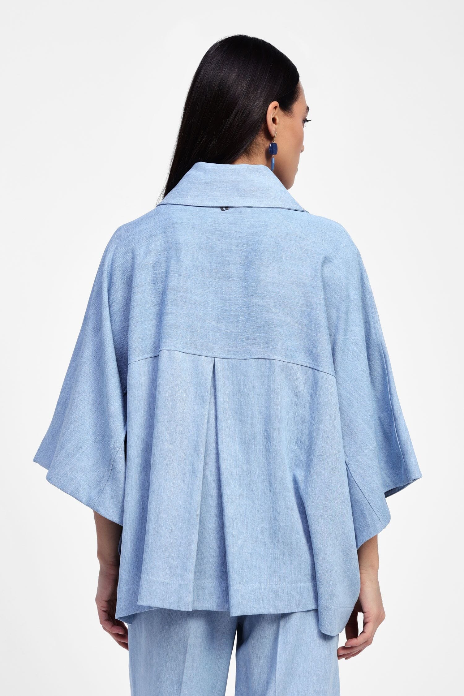 Camicia In Denim Con Colletto A Punta E Nappe Dixie