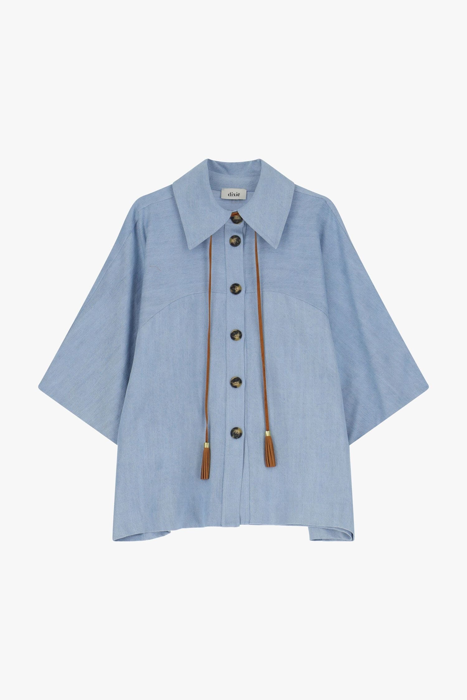 Camicia In Denim Con Colletto A Punta E Nappe Dixie