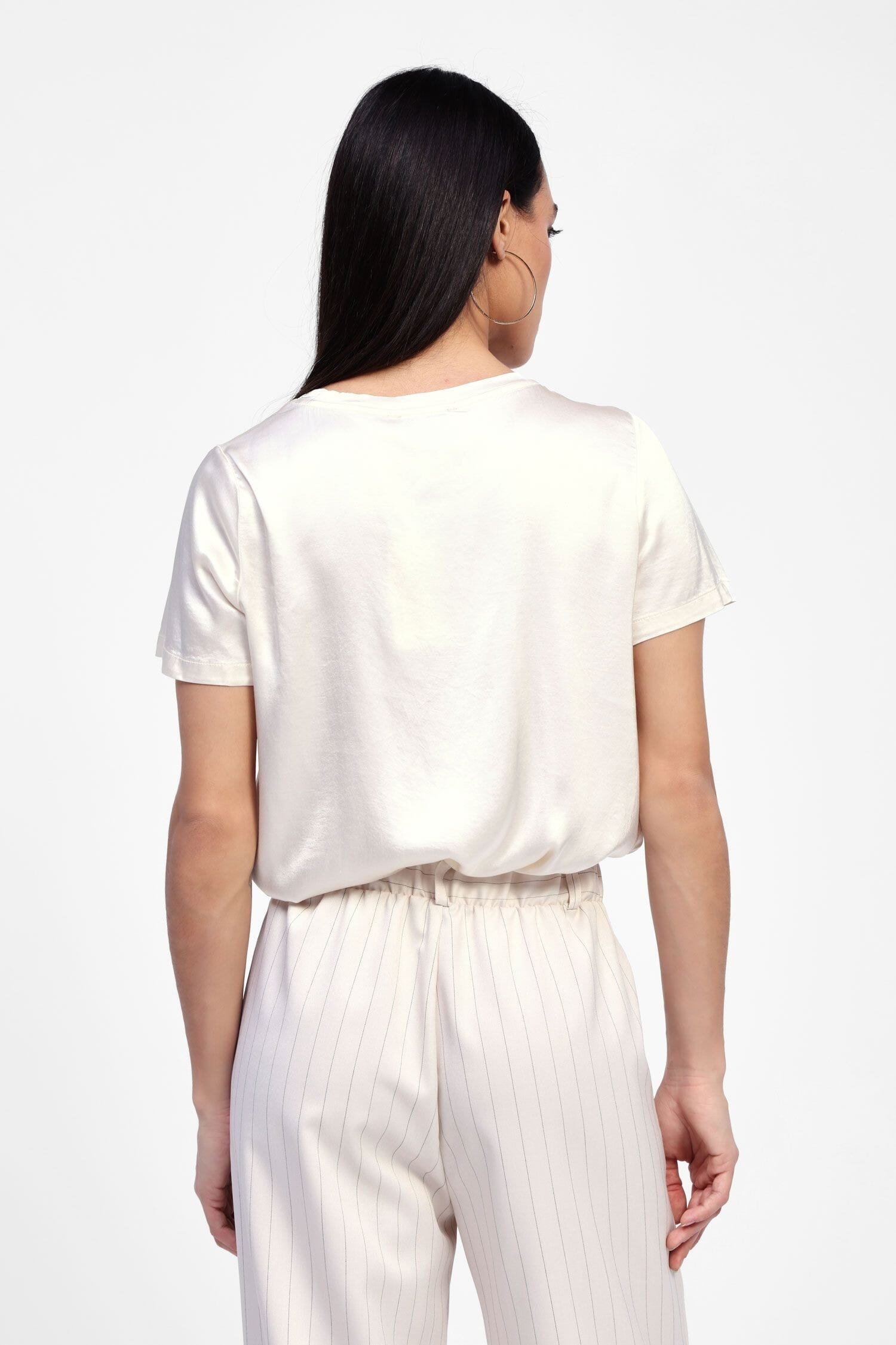 Dixie Short-Sleeved Satin T-Shirt