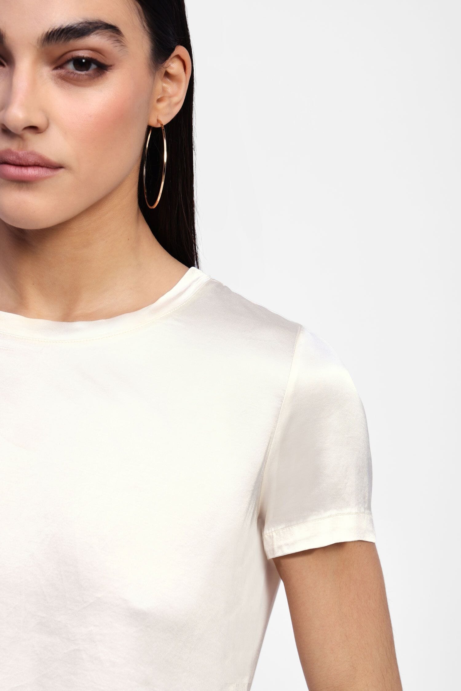 Dixie Short-Sleeved Satin T-Shirt