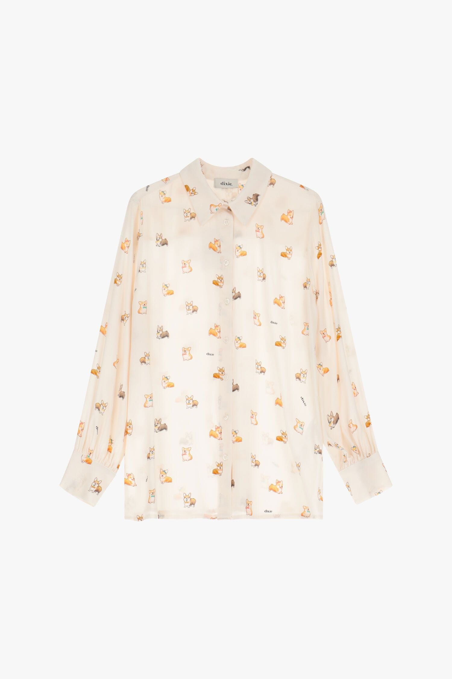 Camicia Stampa Corgie Con Colletto Classico Dixie