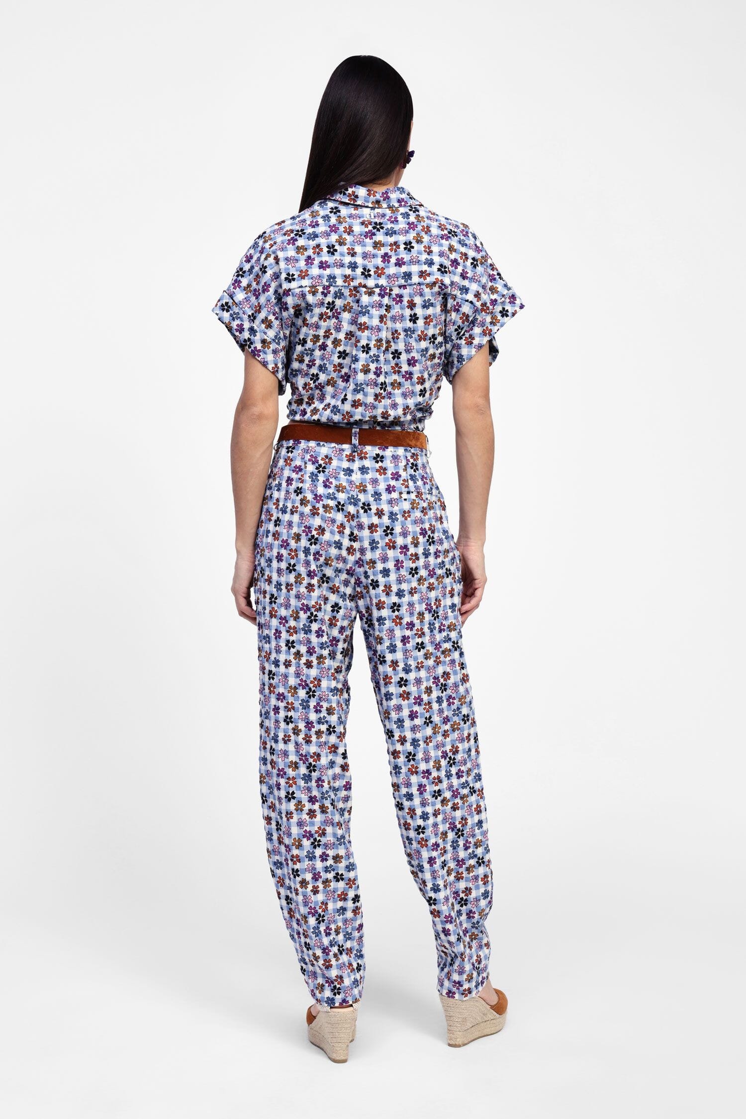 Pantaloni Stampati A Vita Alta Dixie