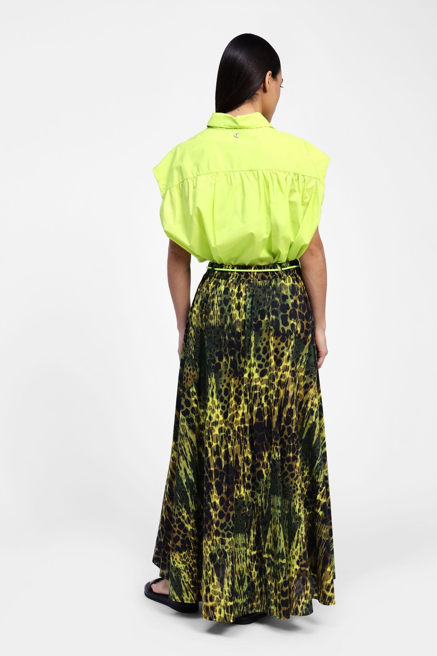 Gonna Lunga Stampa Animalier Con Cordino Dixie