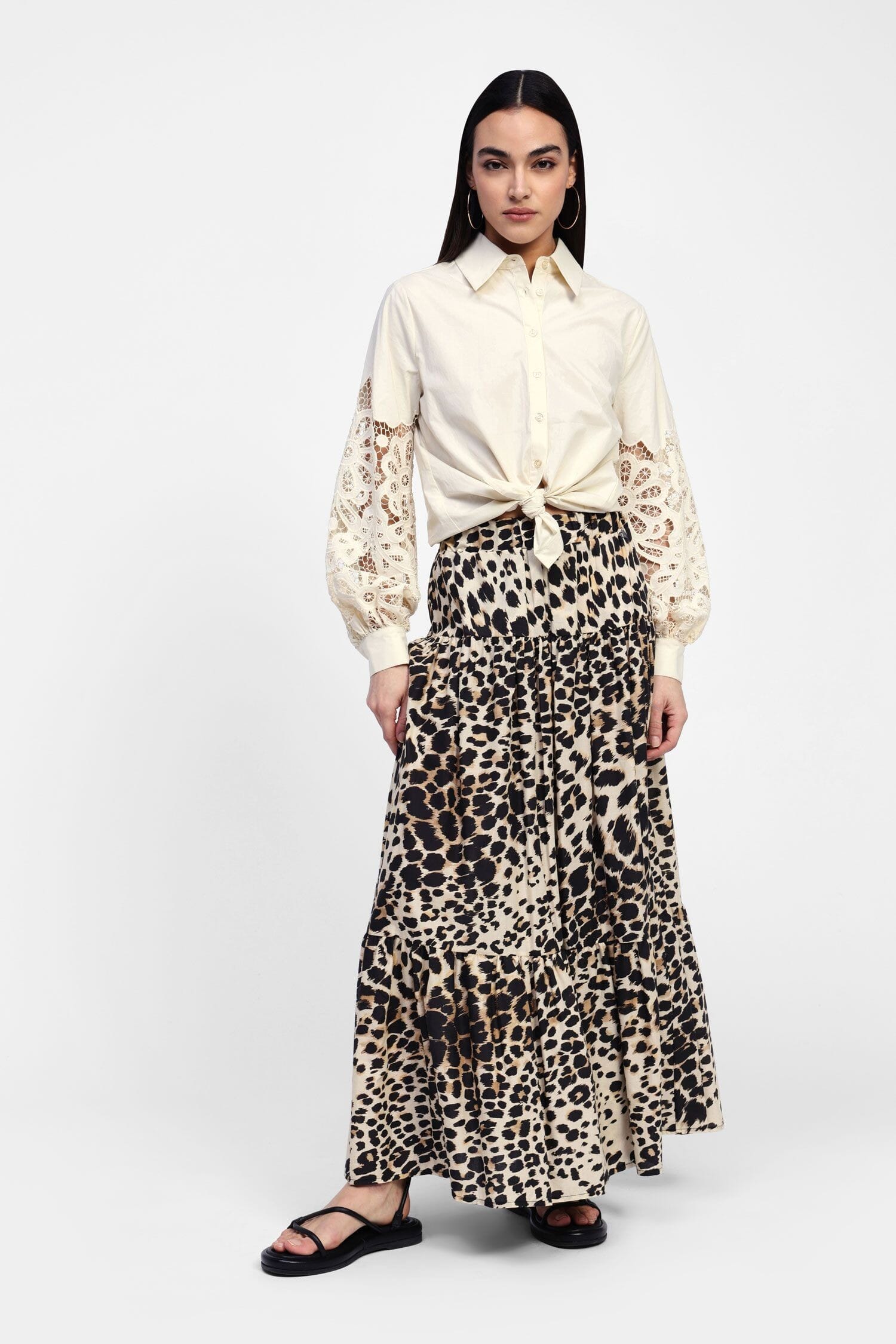 Animalier Ruffle Long Skirt Dixie