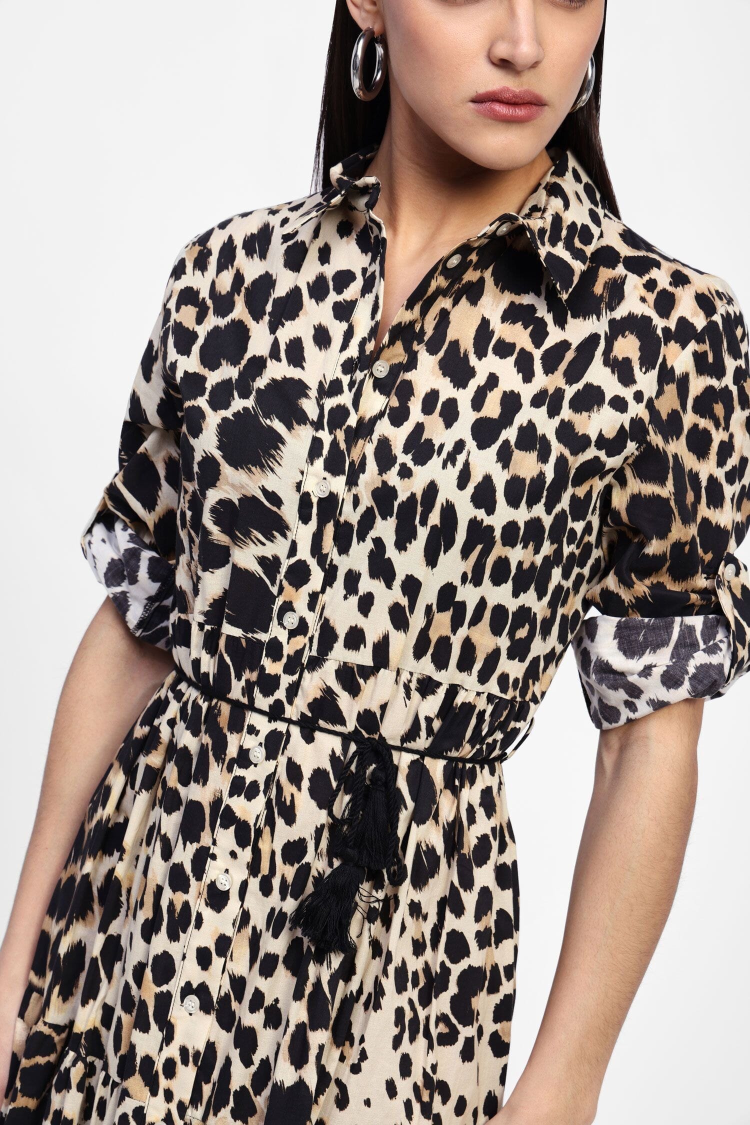 Robe à imprimé animalier avec boutons Dixie