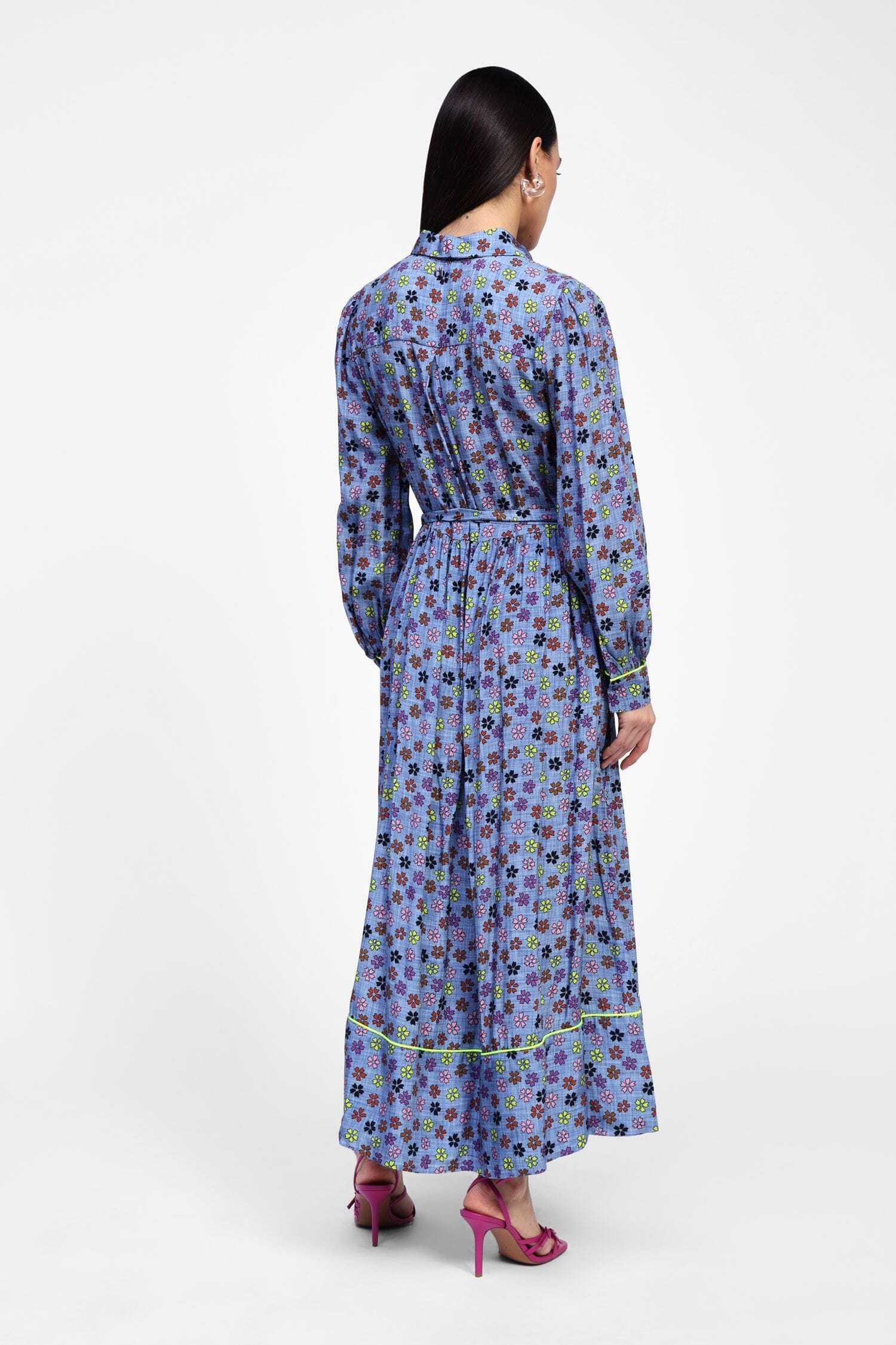 Vestito Lungo Chemisier Con Stampa Floreale Dixie