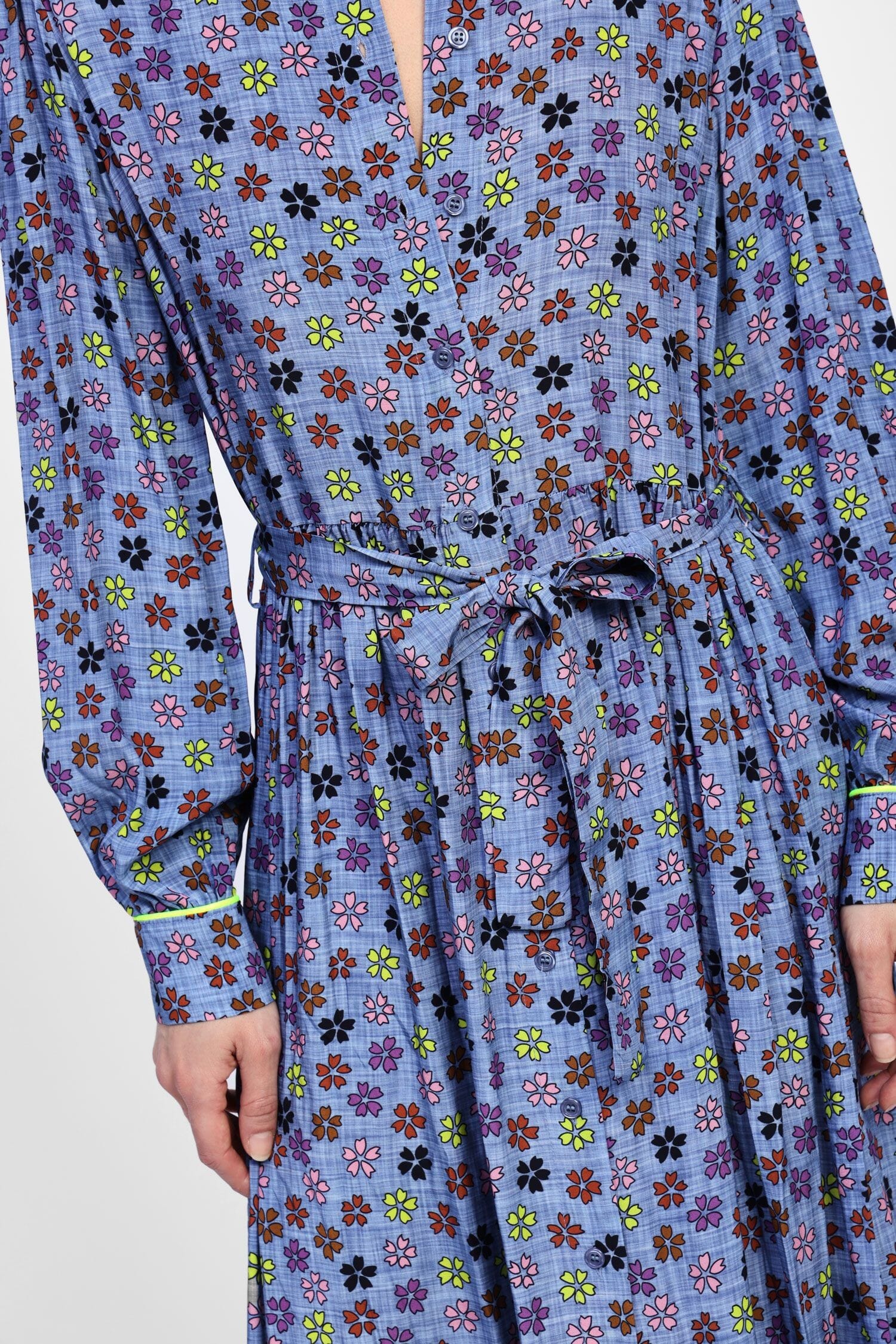 Vestito Lungo Chemisier Con Stampa Floreale Dixie