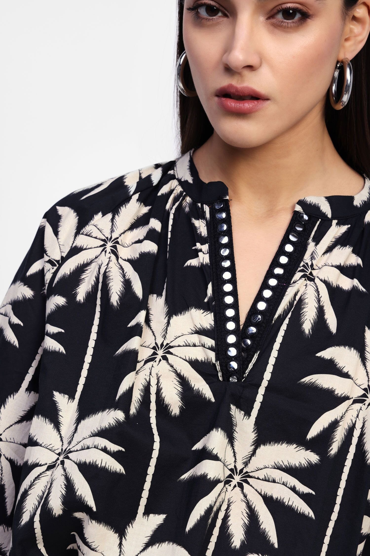 Dixie Long Sleeve Palm Print Shirt