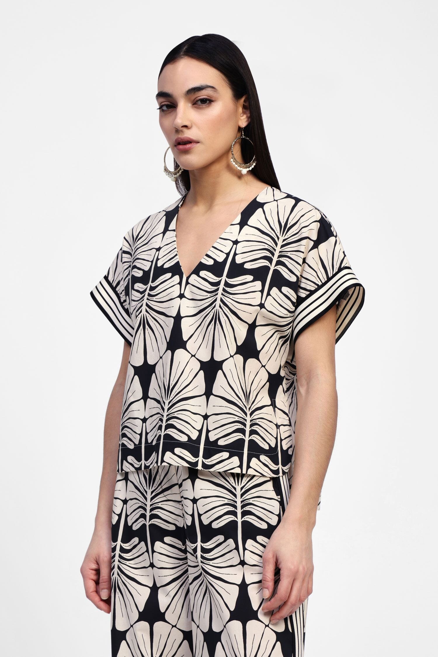 Dixie Short Sleeve Leaf Print T-Shirt
