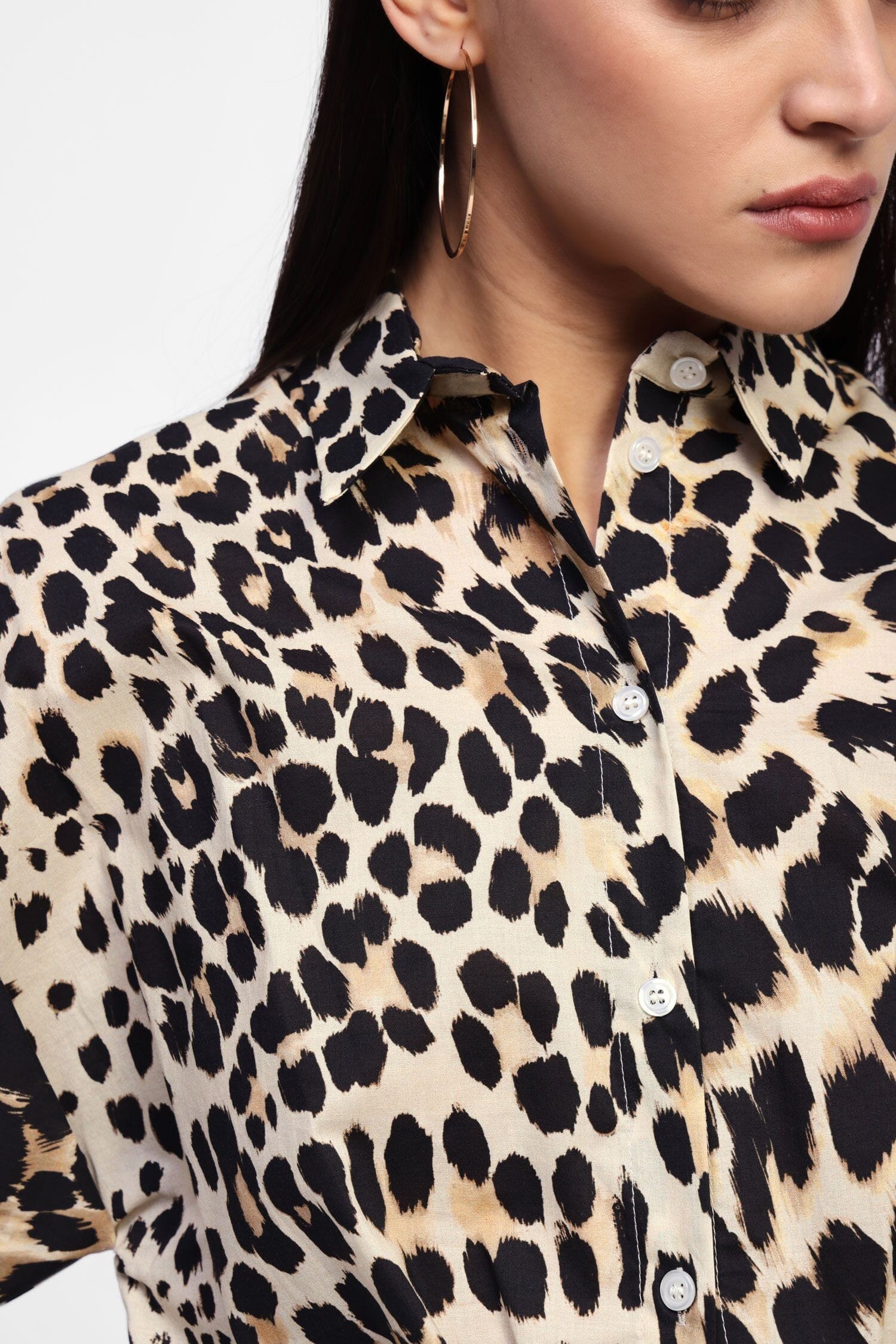 Camicia A Maniche Corte Stampa Animalier Dixie