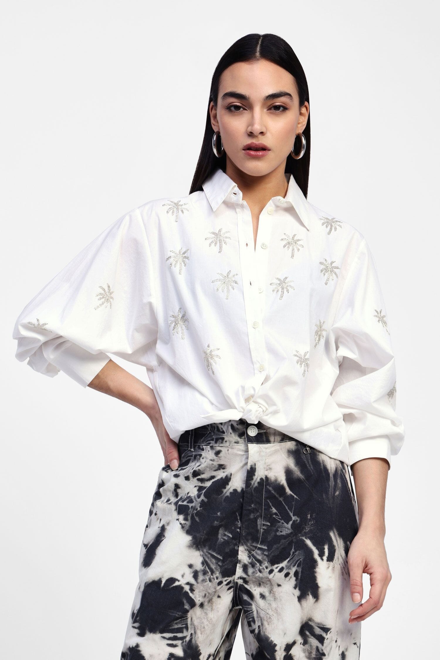 Camicia A Maniche Corte Stampa Animalier Dixie