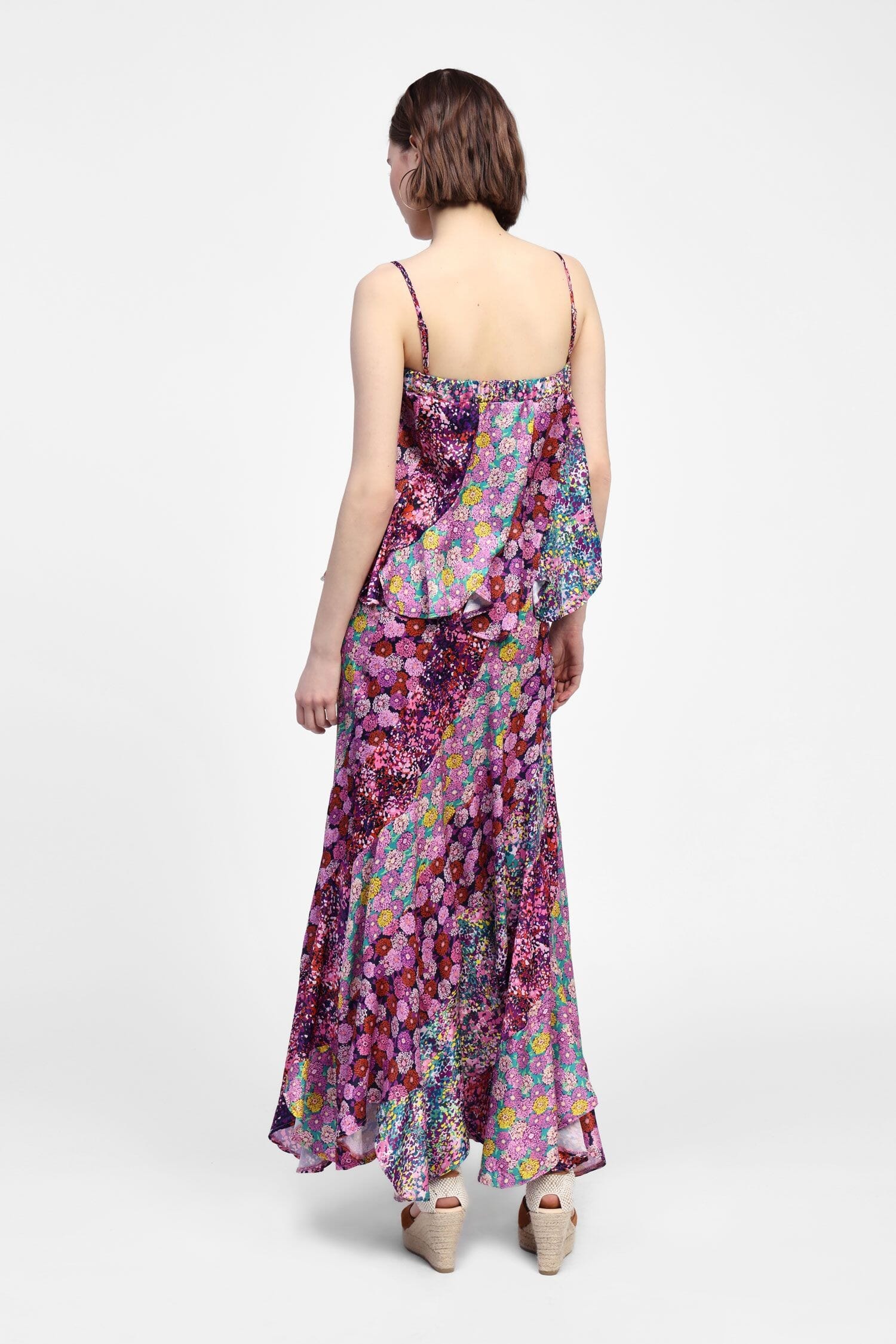 Dixie Flounced Printed Long Skirt