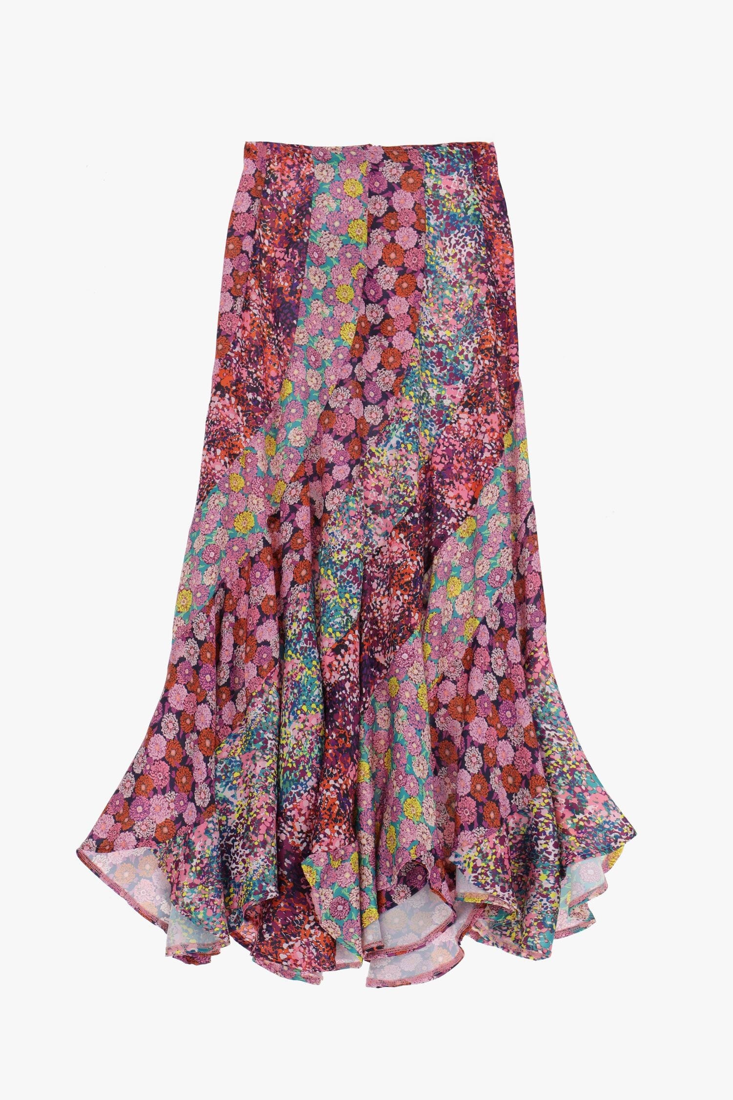 Dixie Flounced Printed Long Skirt
