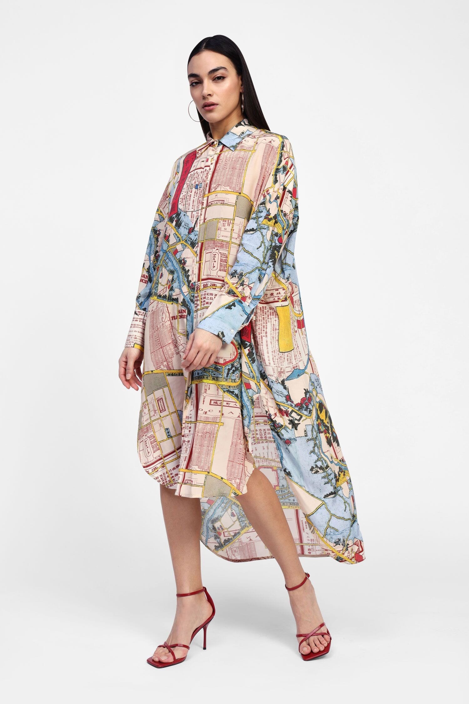 Abito Chemisier Asimmetrico Con Stampa Dixie