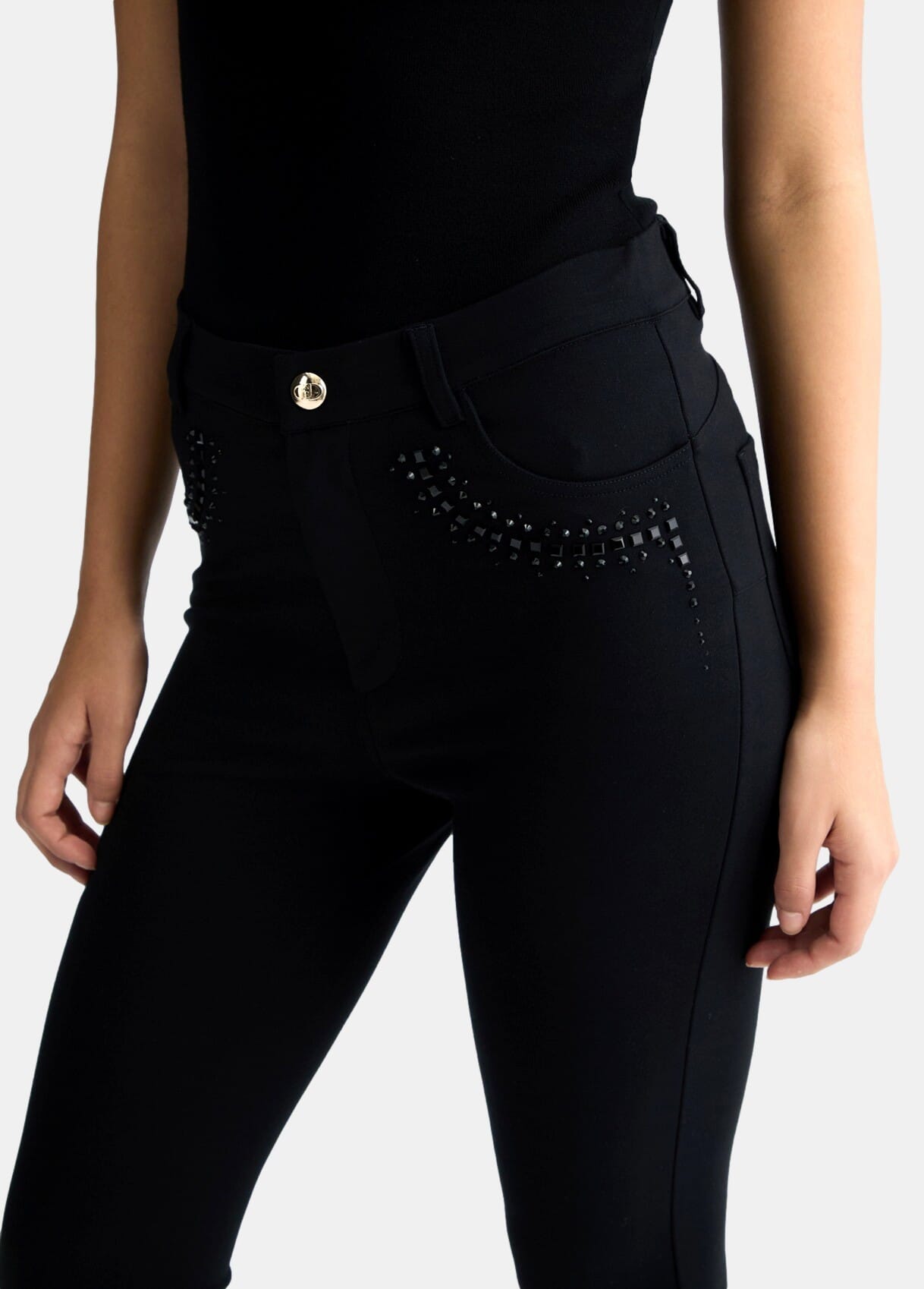 Pantaloni In Jersey Con Strass Liu Jo