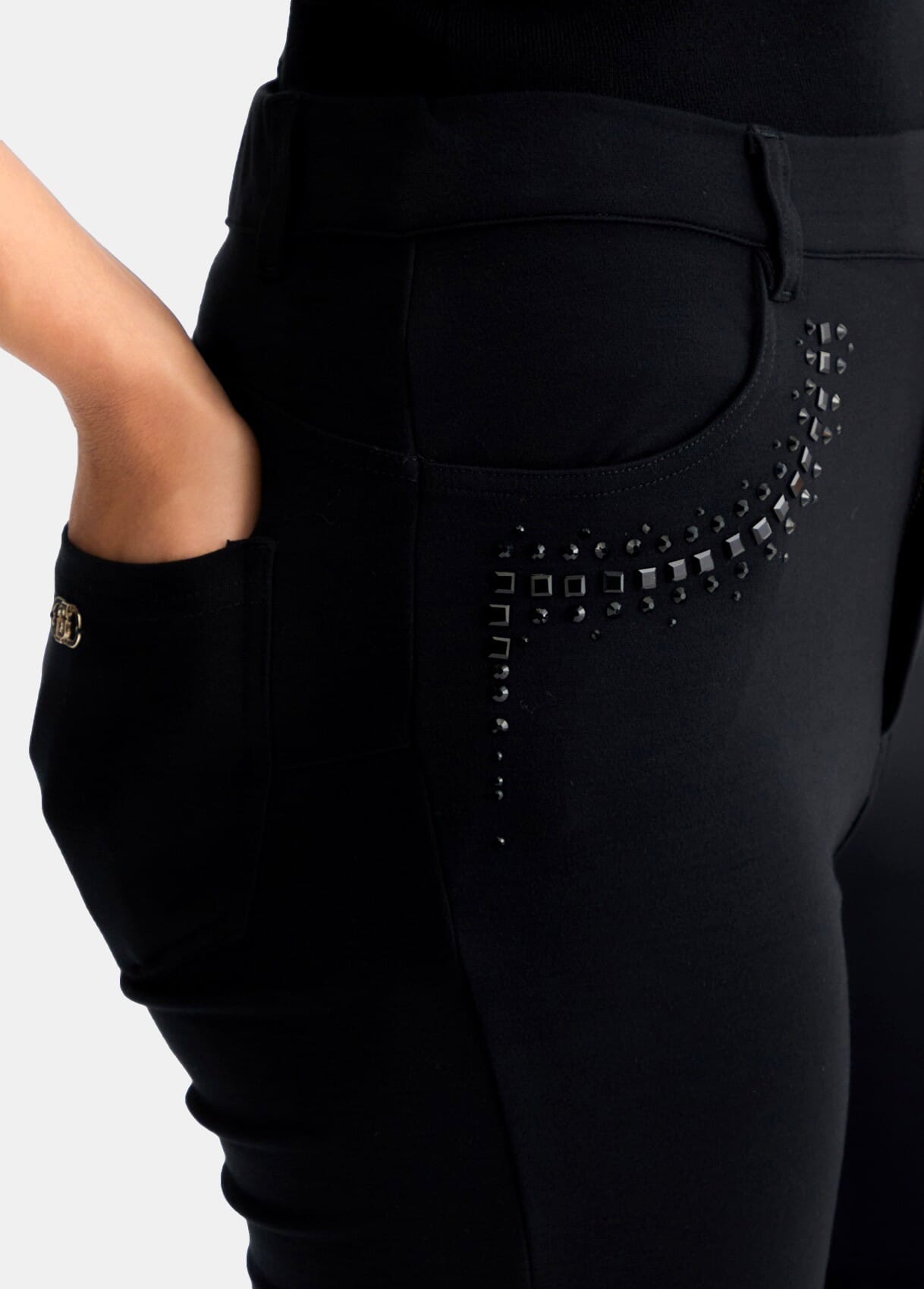 Pantaloni In Jersey Con Strass Liu Jo