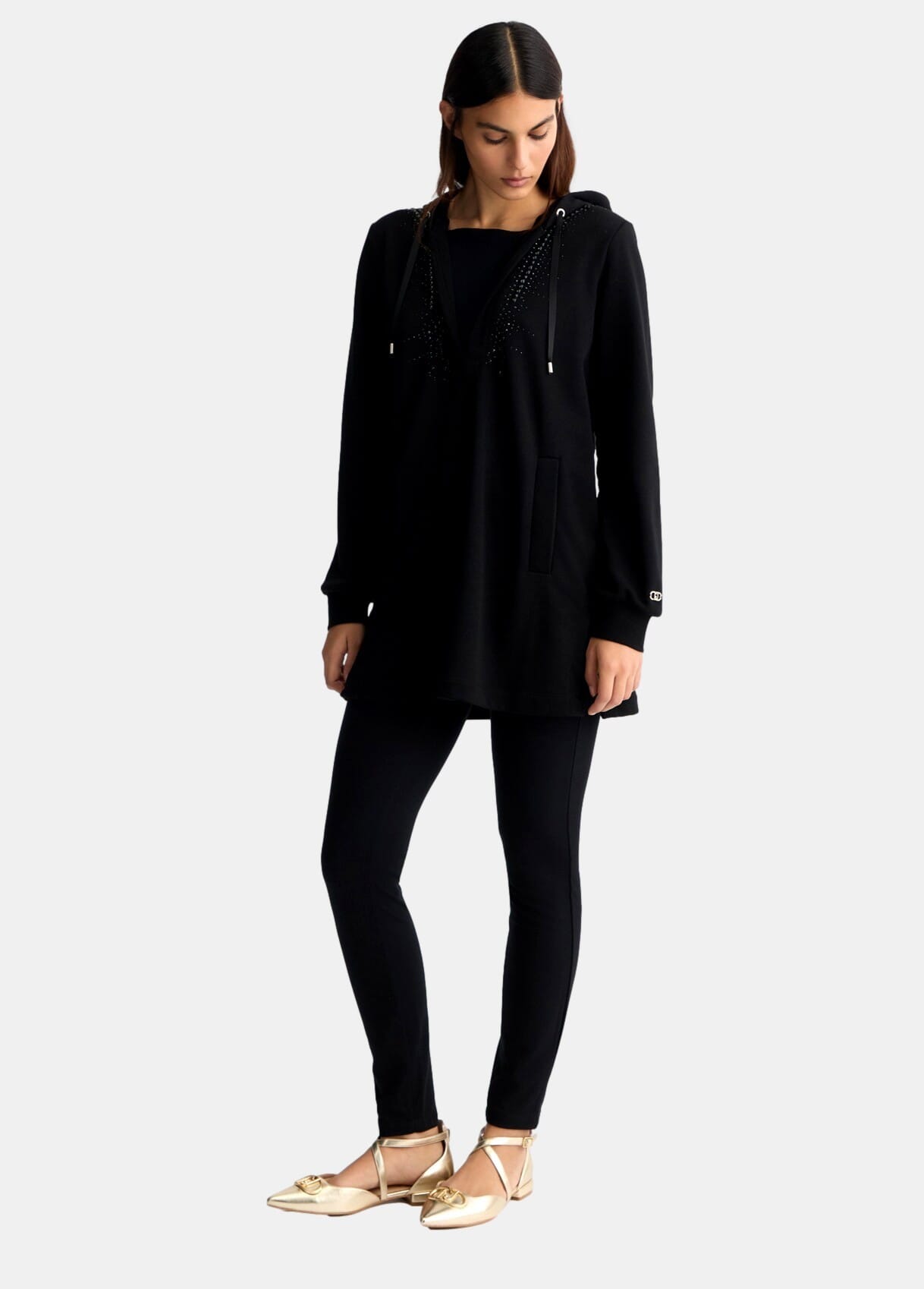 Pantaloni In Jersey Con Strass Liu Jo