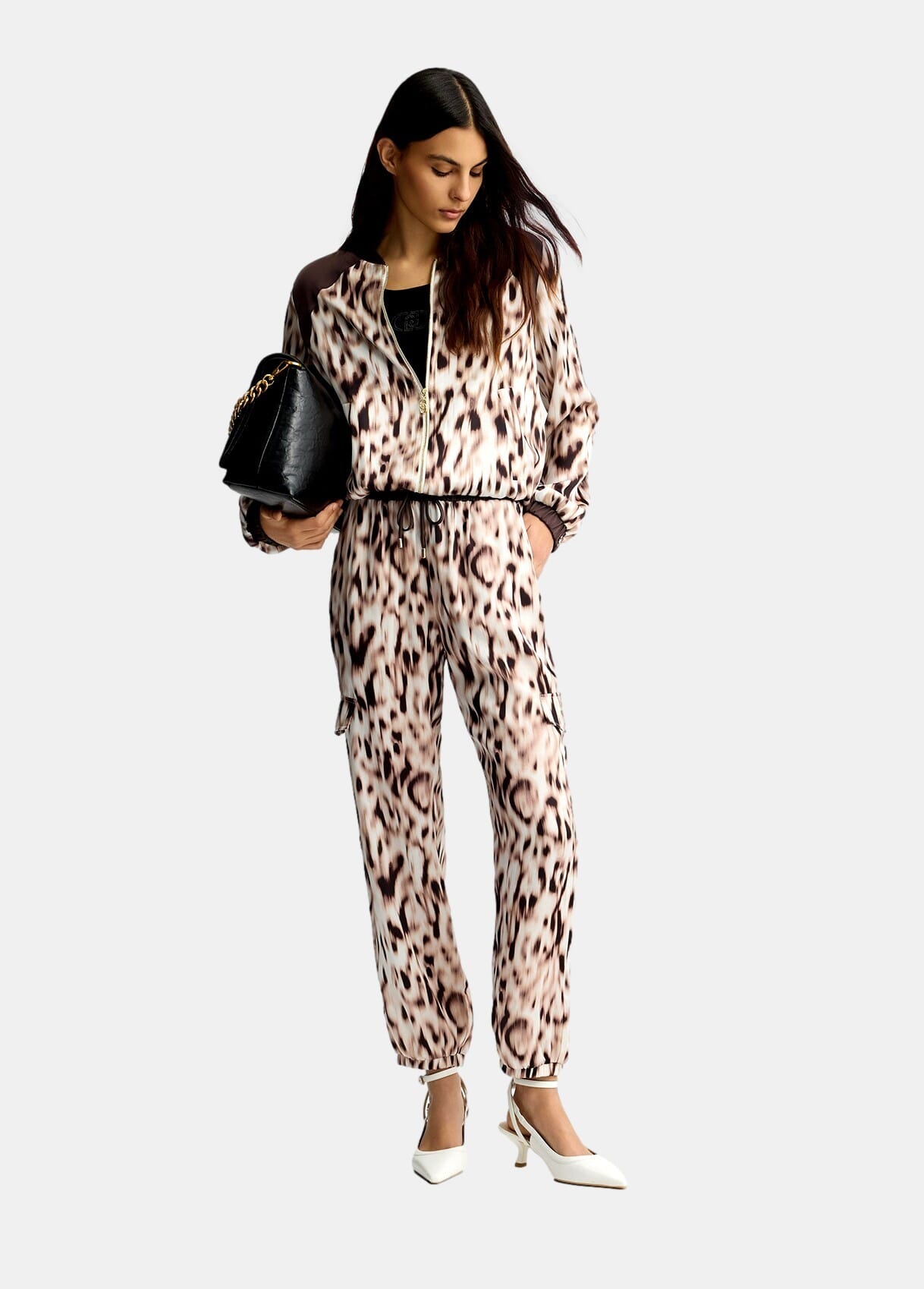 Pantaloni Jogging Con Stampa Animalier Liu Jo