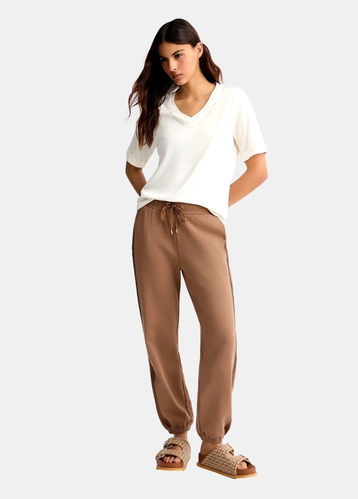 T-Shirt Con Logo E Strass Liu Jo