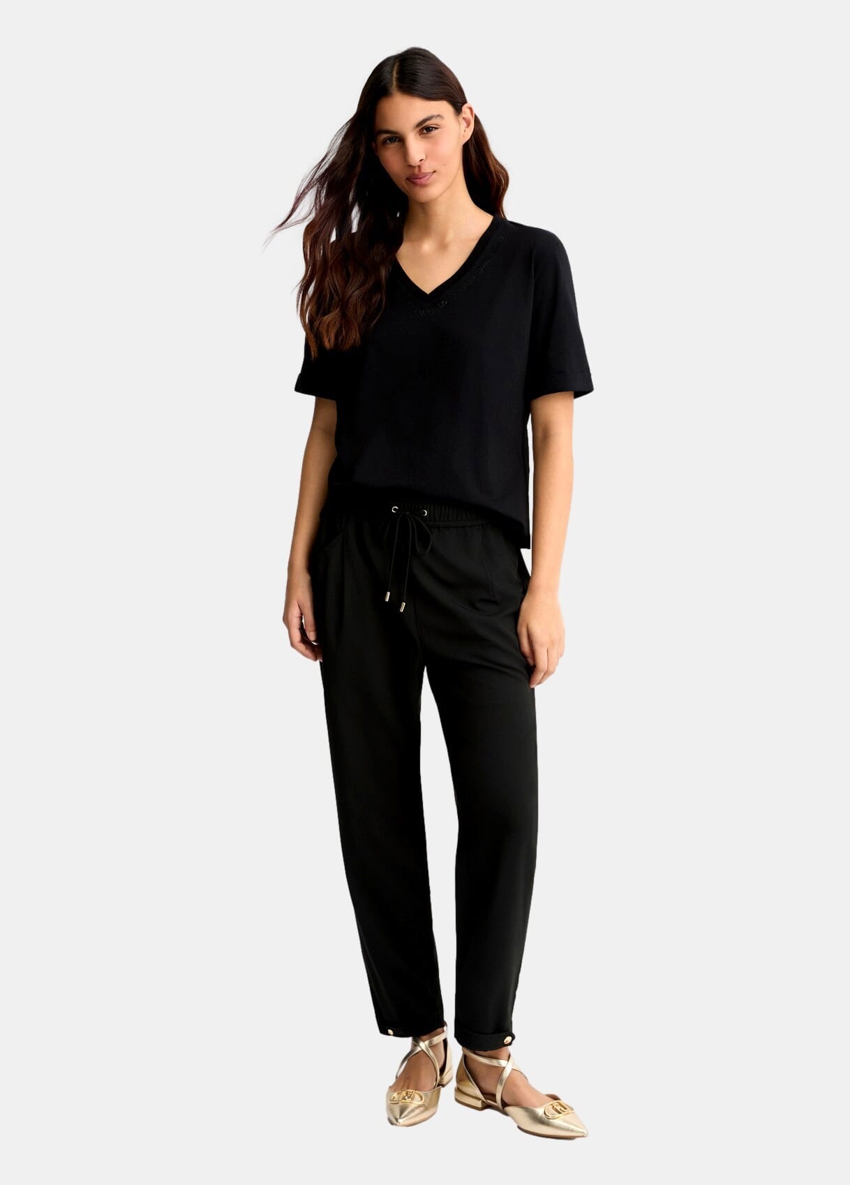 T-Shirt Con Logo E Strass Liu Jo