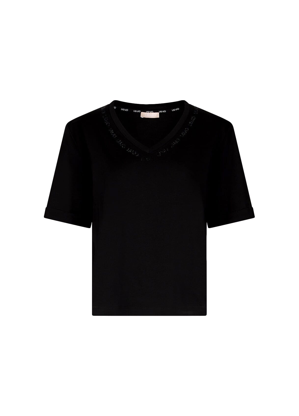 T-Shirt Con Logo E Strass Liu Jo