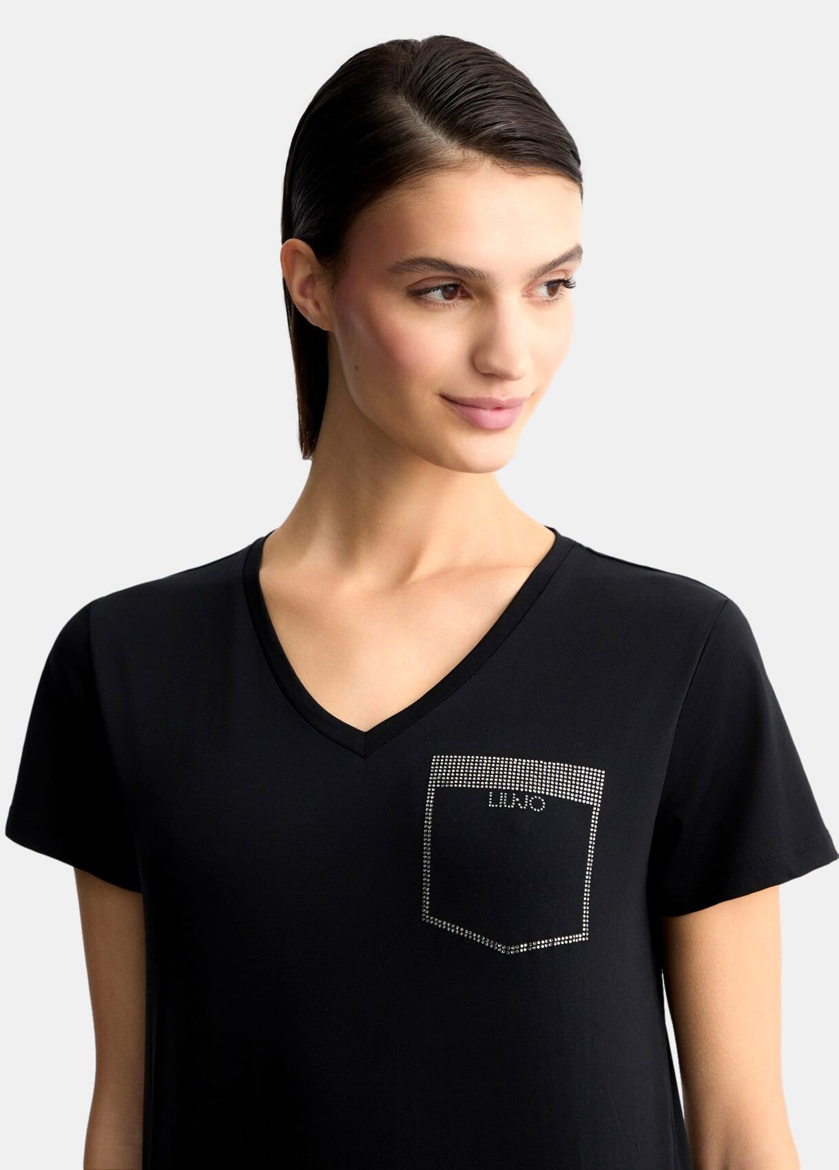 T-Shirt Con Taschino con Strass Liu Jo