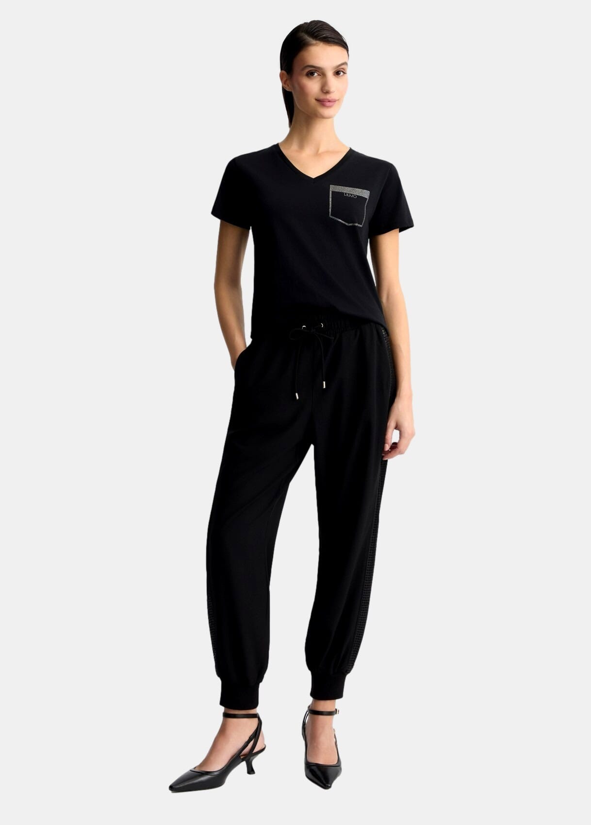 T-Shirt Con Taschino con Strass Liu Jo