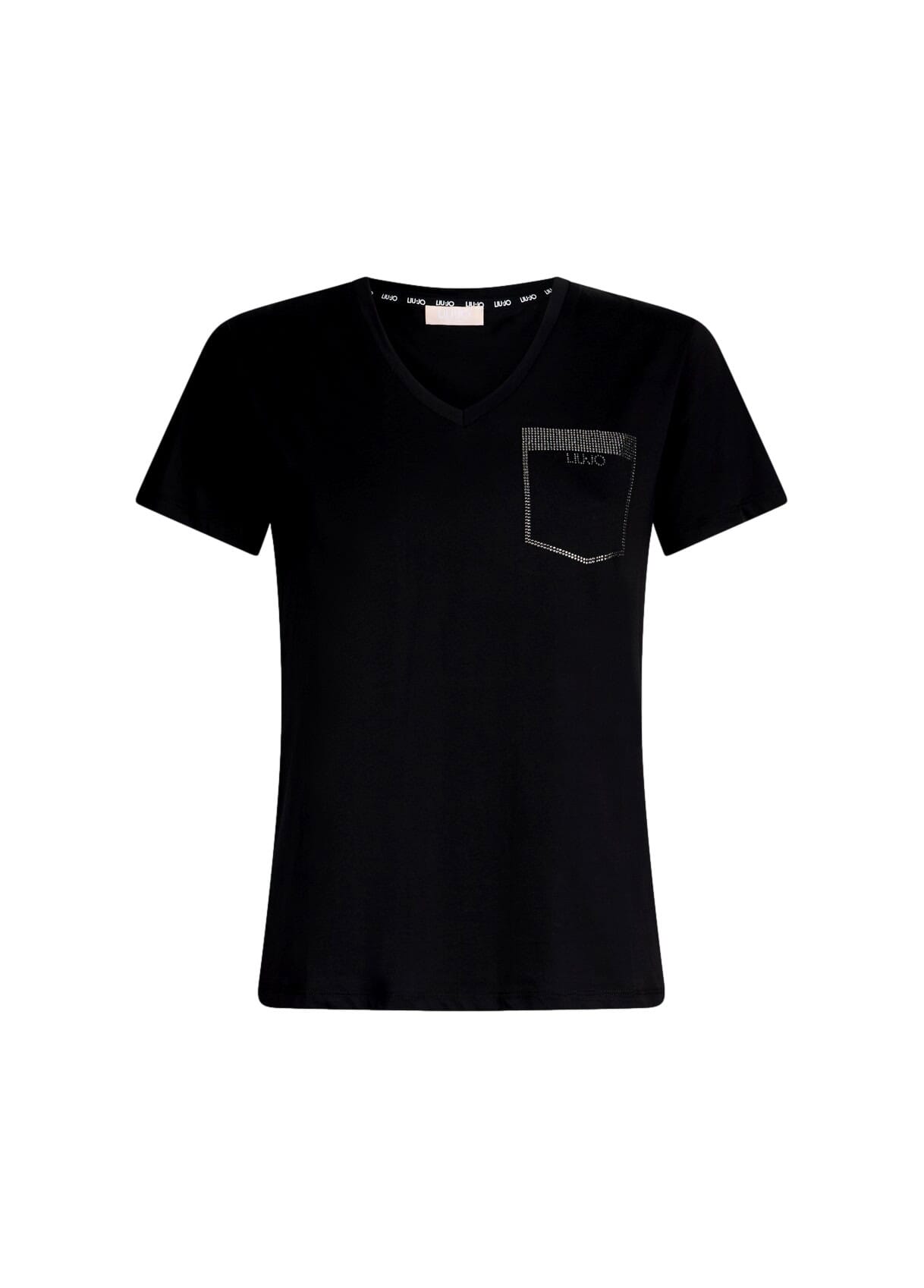 T-Shirt Con Taschino con Strass Liu Jo