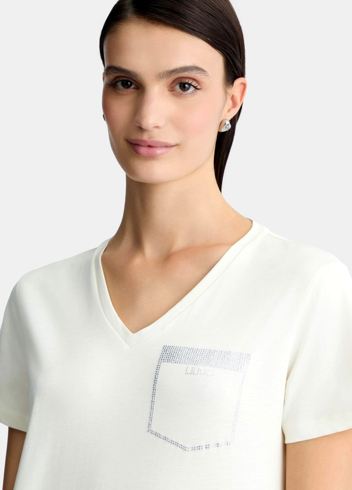 T-Shirt Con Taschino con Strass Liu Jo