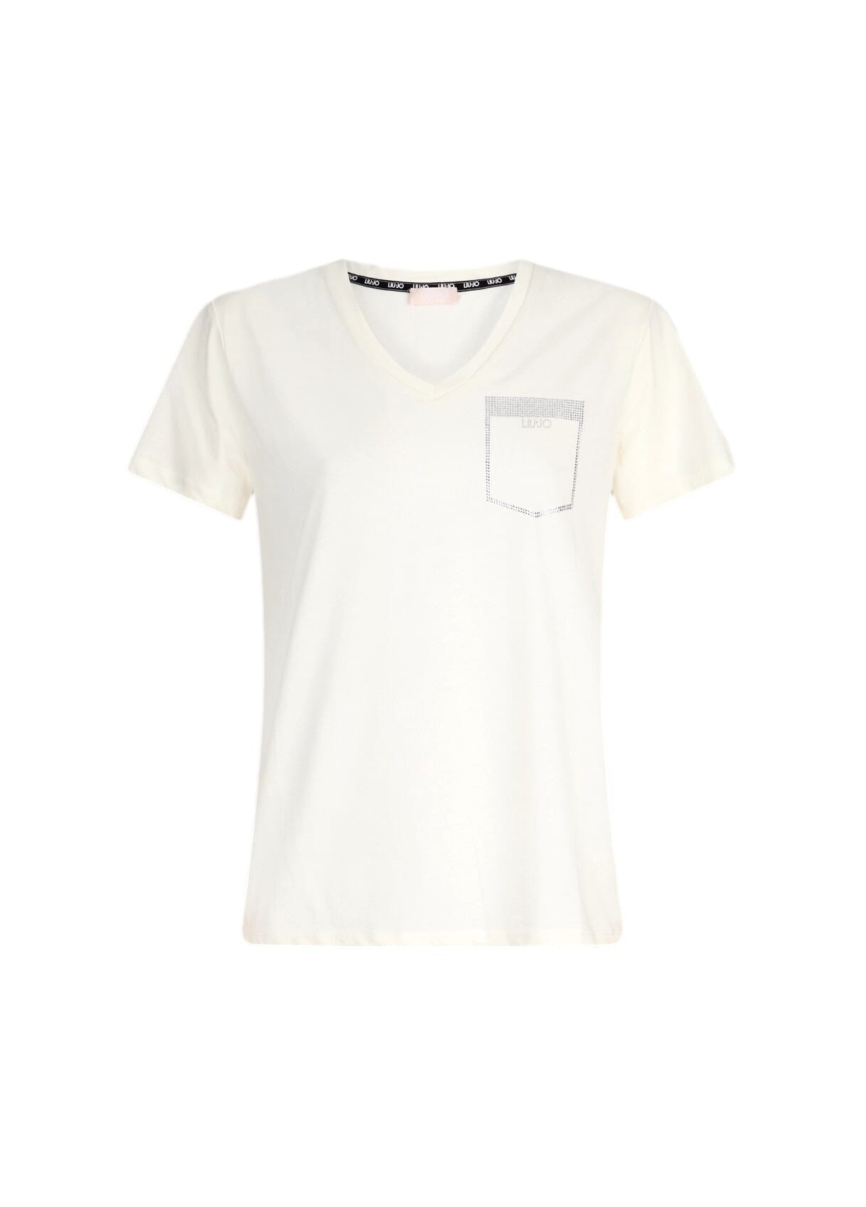 T-Shirt Con Taschino con Strass Liu Jo
