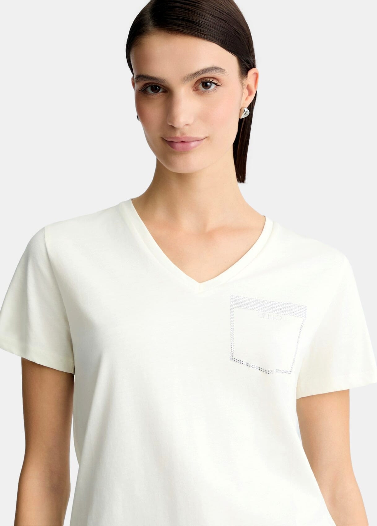 T-Shirt Con Taschino con Strass Liu Jo