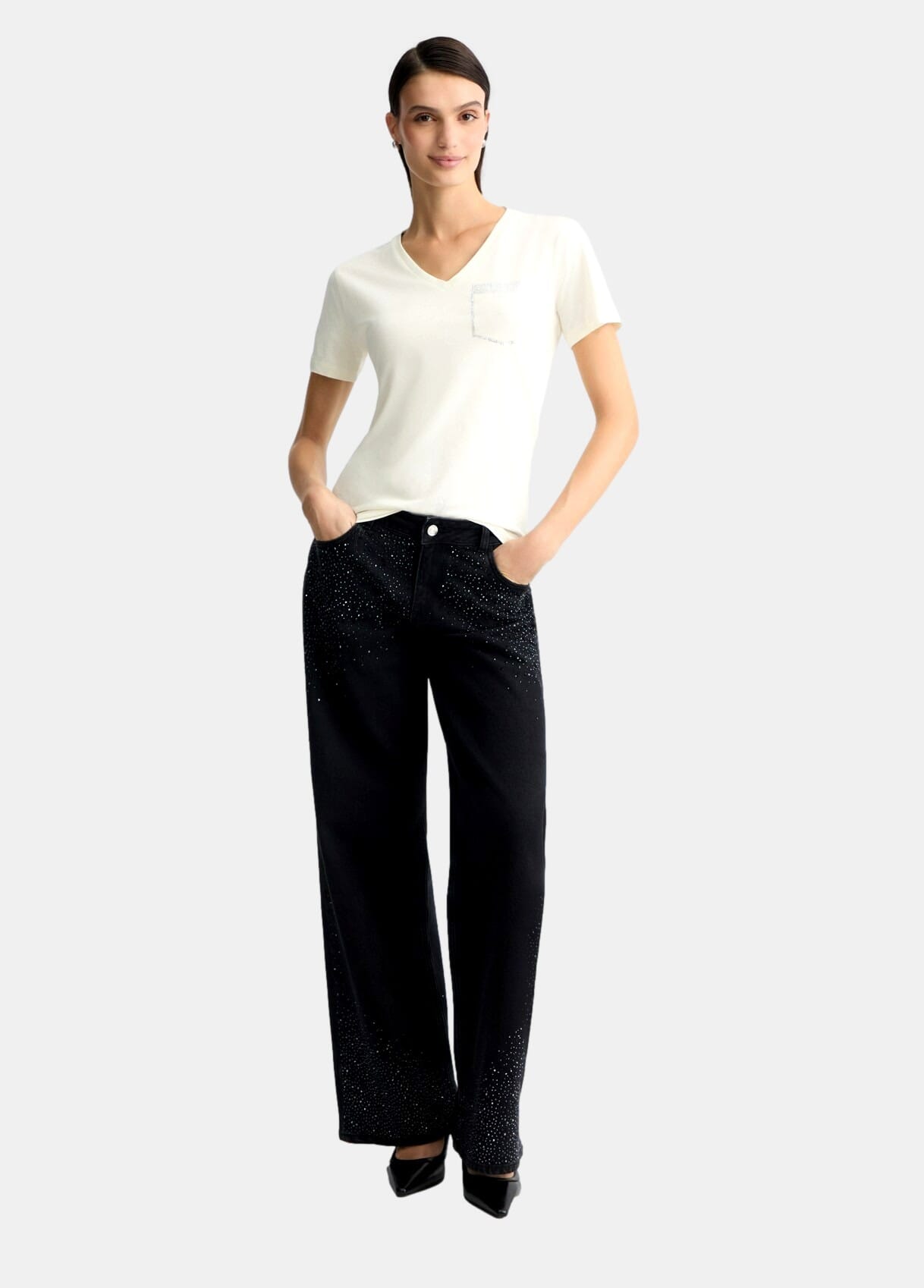 T-Shirt Con Taschino con Strass Liu Jo