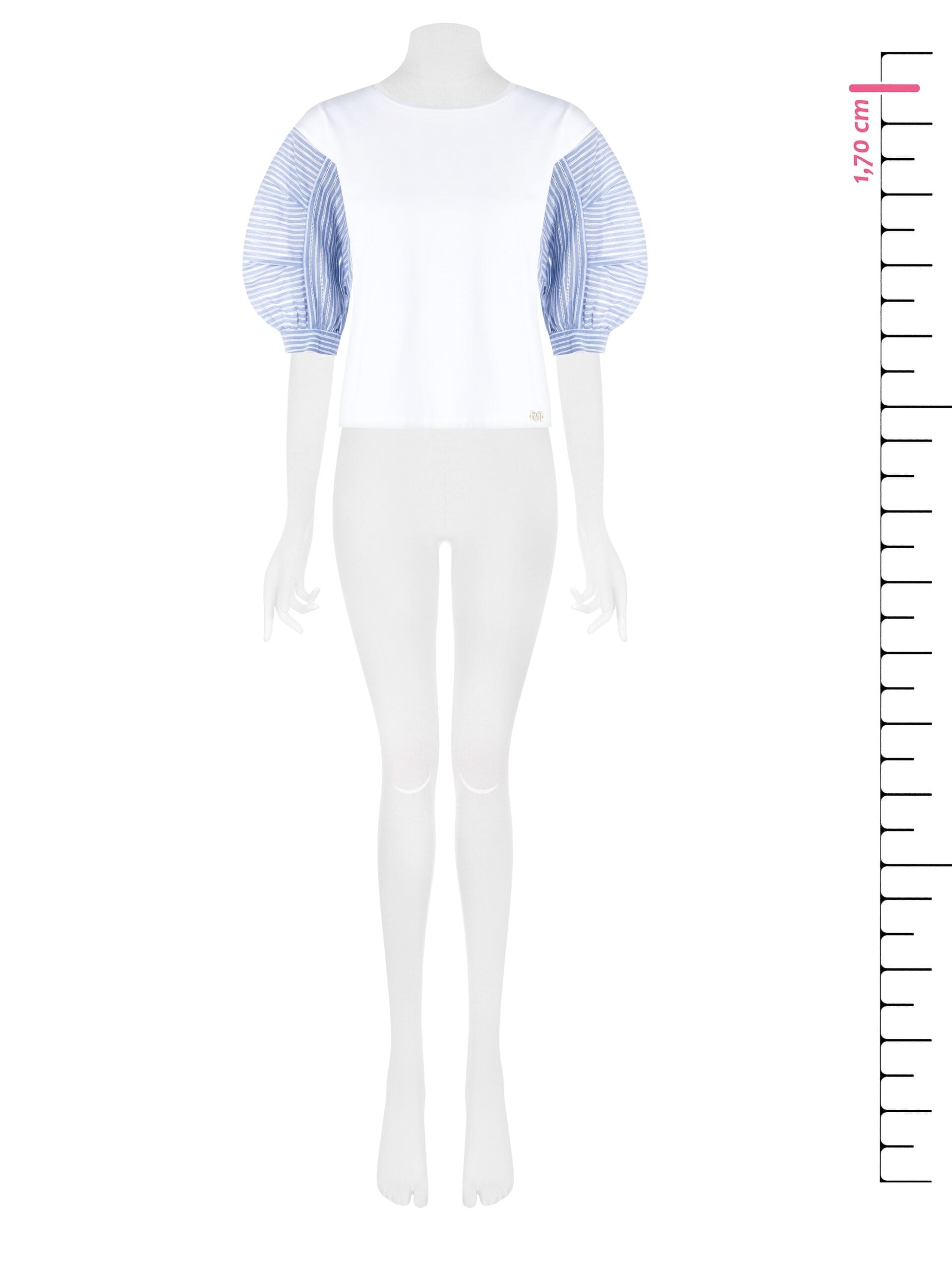 T-Shirt In Cotone Con Maniche A Palloncino Rinascimento