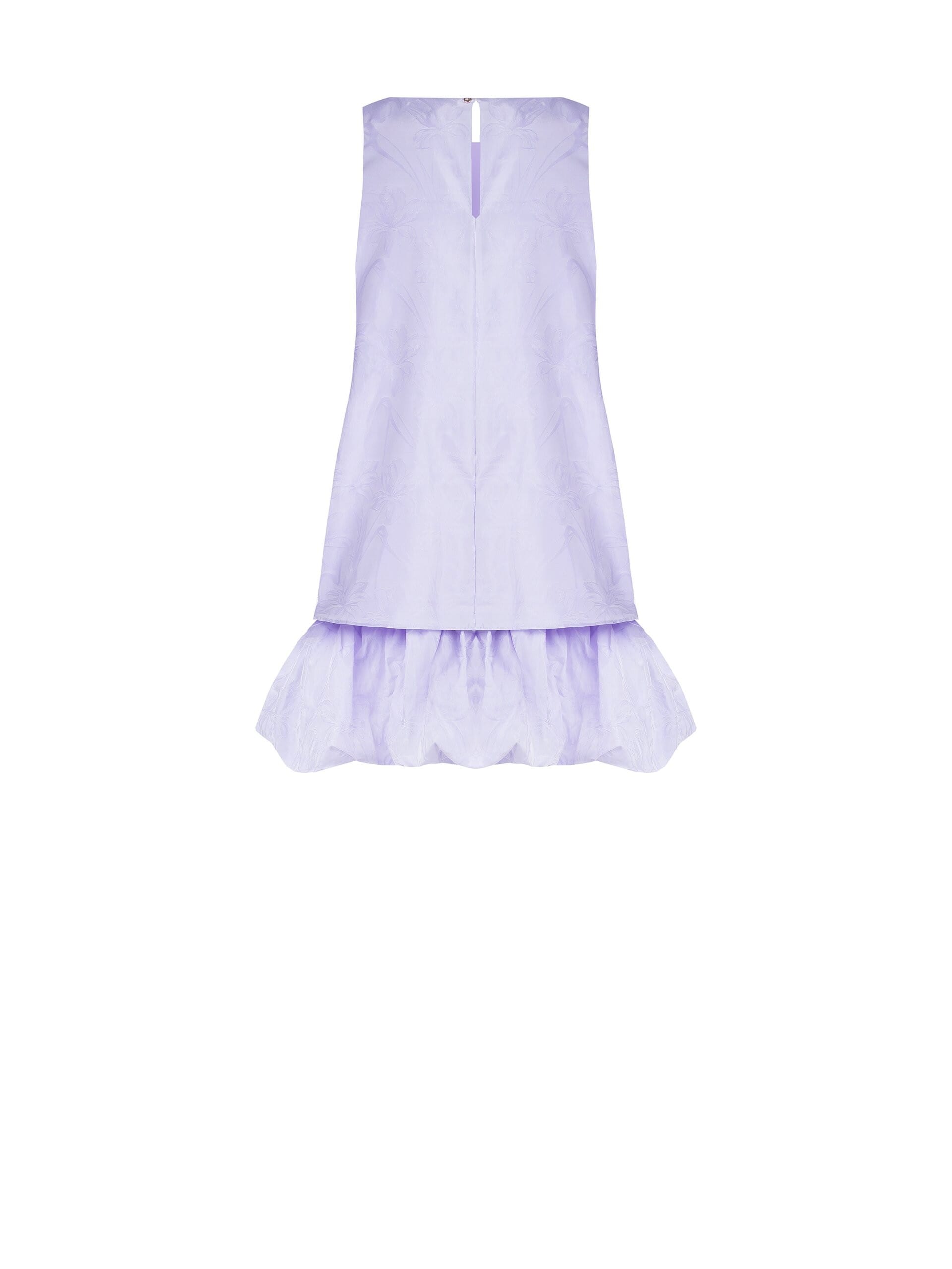 Abito Corto Trapezio A Palloncino In Raso Jacquard Rinascimento