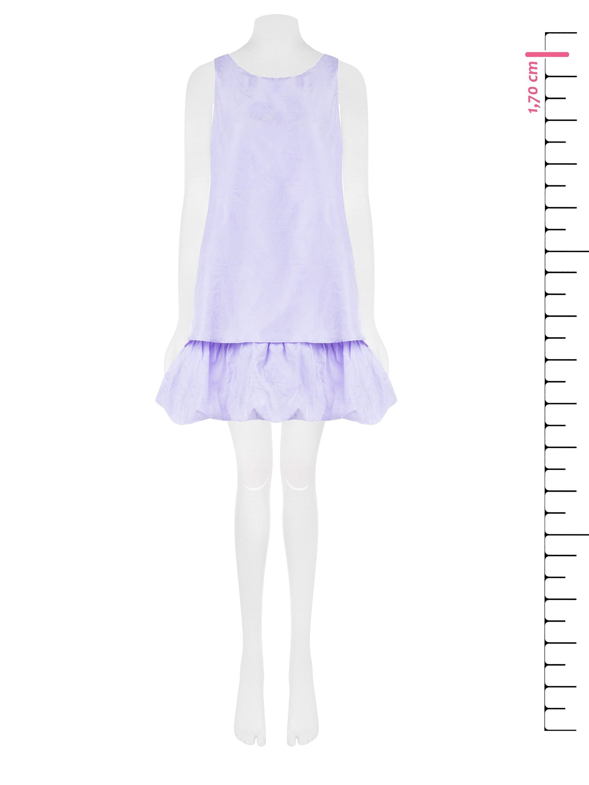 Abito Corto Trapezio A Palloncino In Raso Jacquard Rinascimento