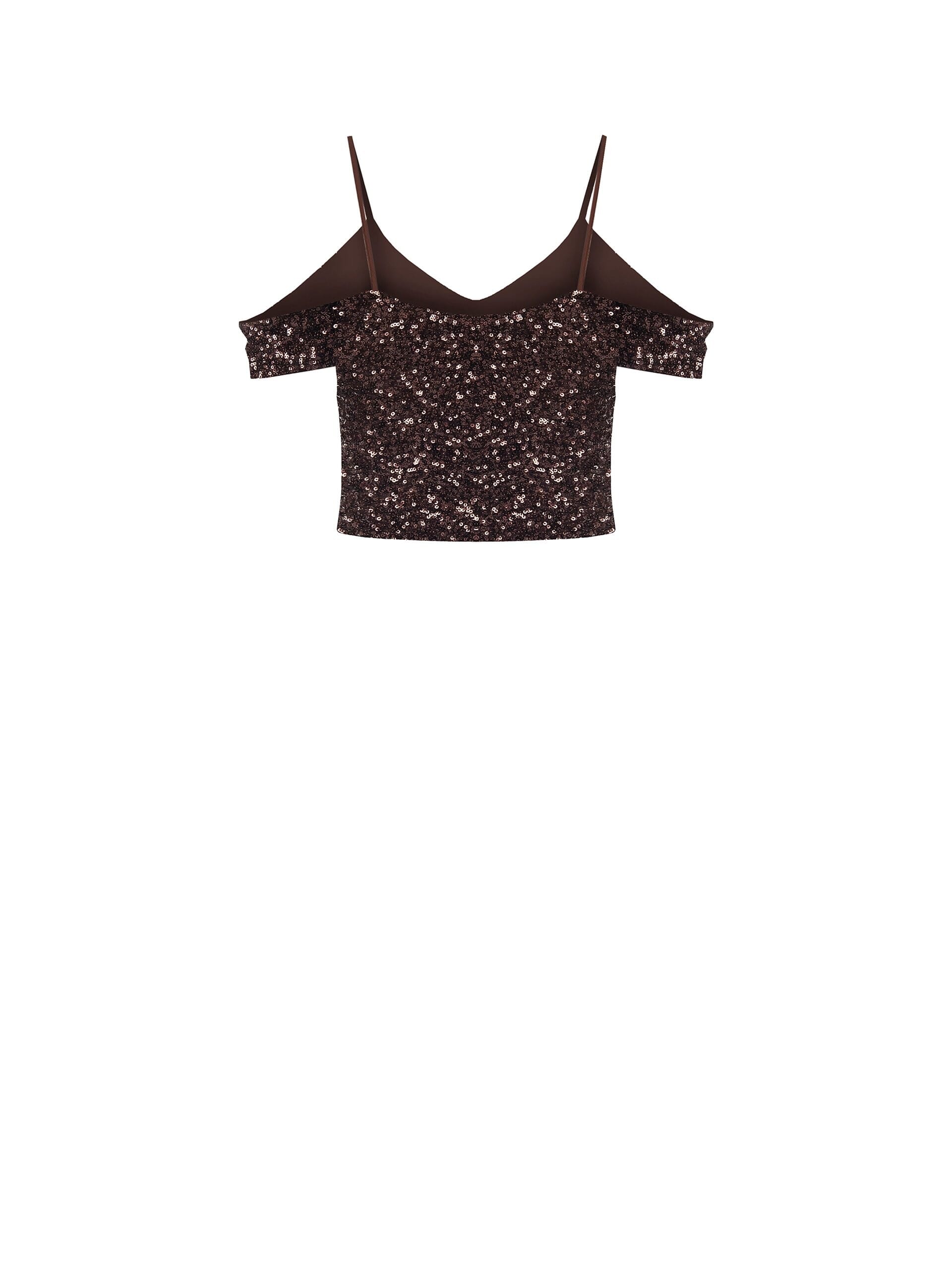Crop Top Ricoperto Di Paillettes Rinascimento