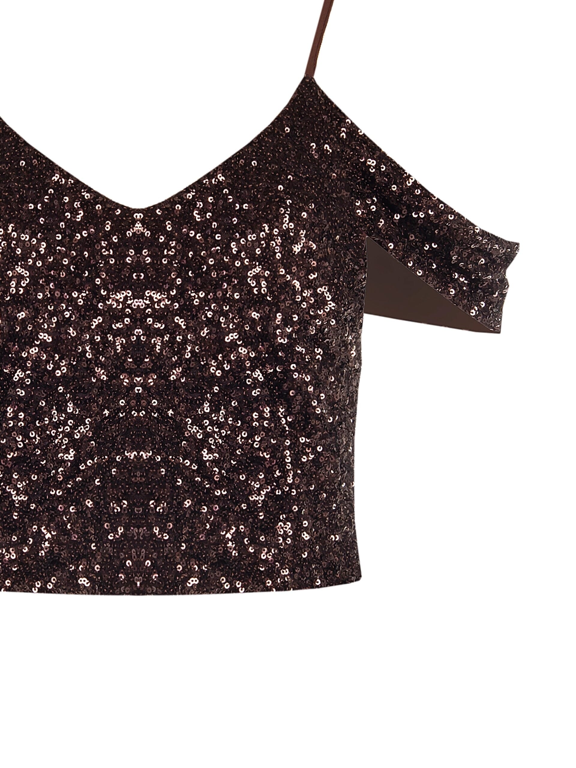 Crop Top Ricoperto Di Paillettes Rinascimento