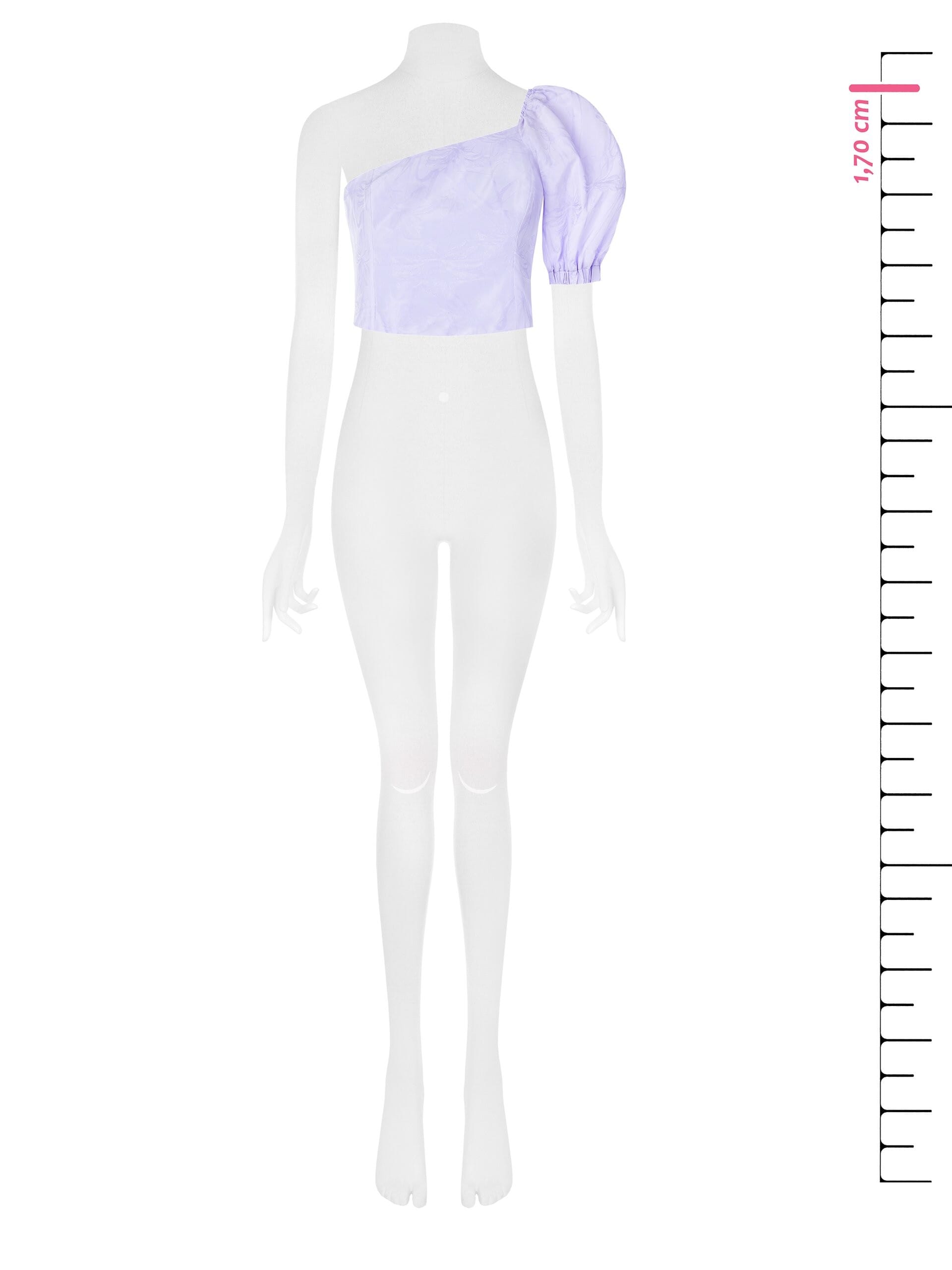 Crop Top Monospalla In Raso Jacquard Rinascimento