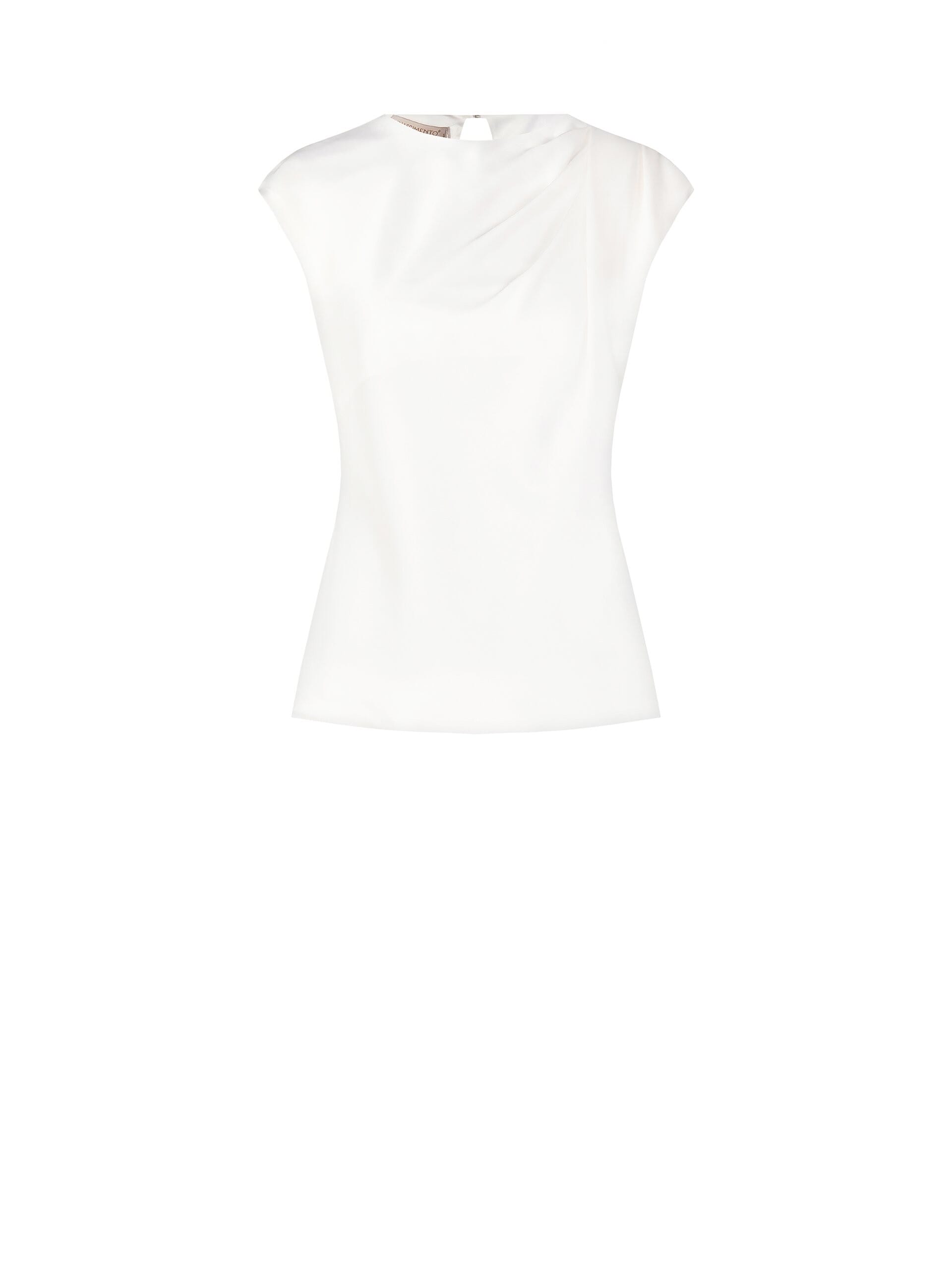 Blusa Sfiancata In Raso Con Pieghe Sulla Spalla Rinascimento