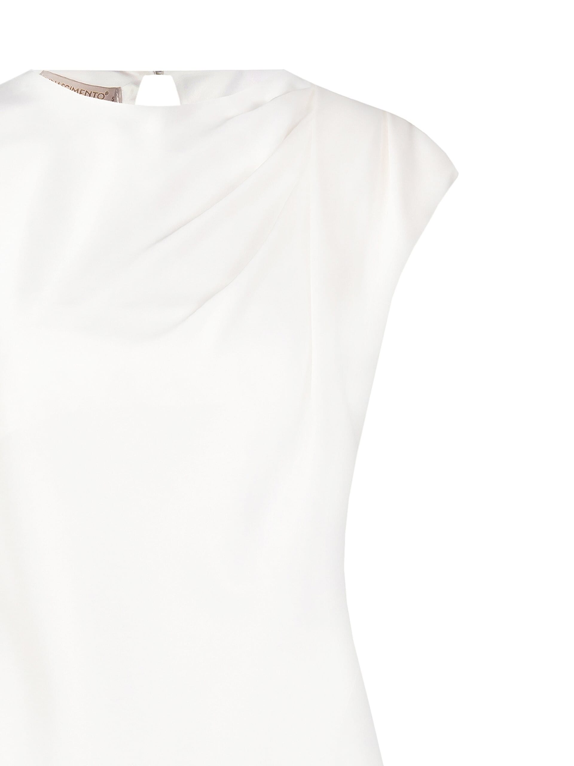 Blusa Sfiancata In Raso Con Pieghe Sulla Spalla Rinascimento