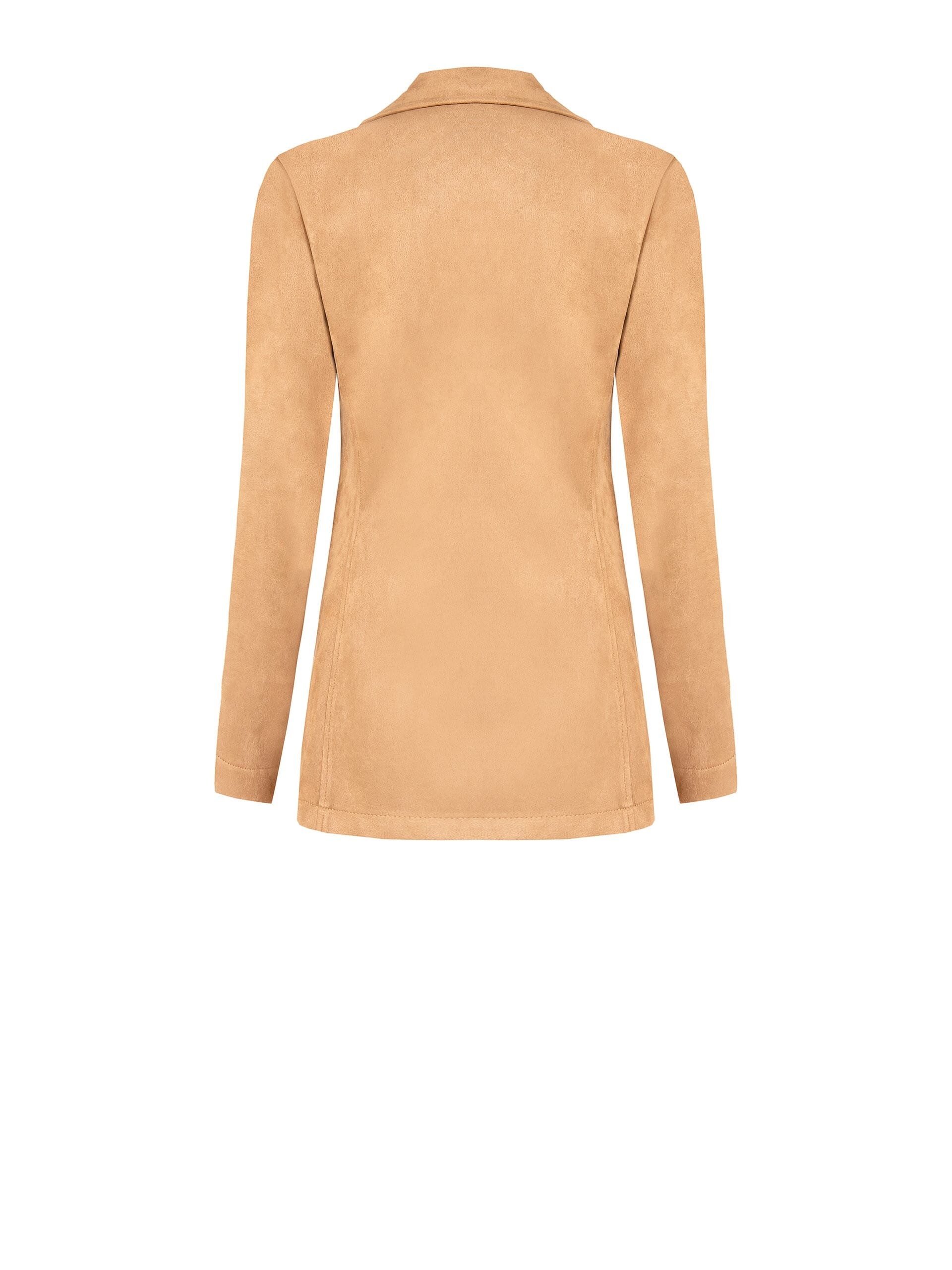 Giacca Blazer Sfiancata In Simil Dainetto Con Spilla Farfalla Rinascimento