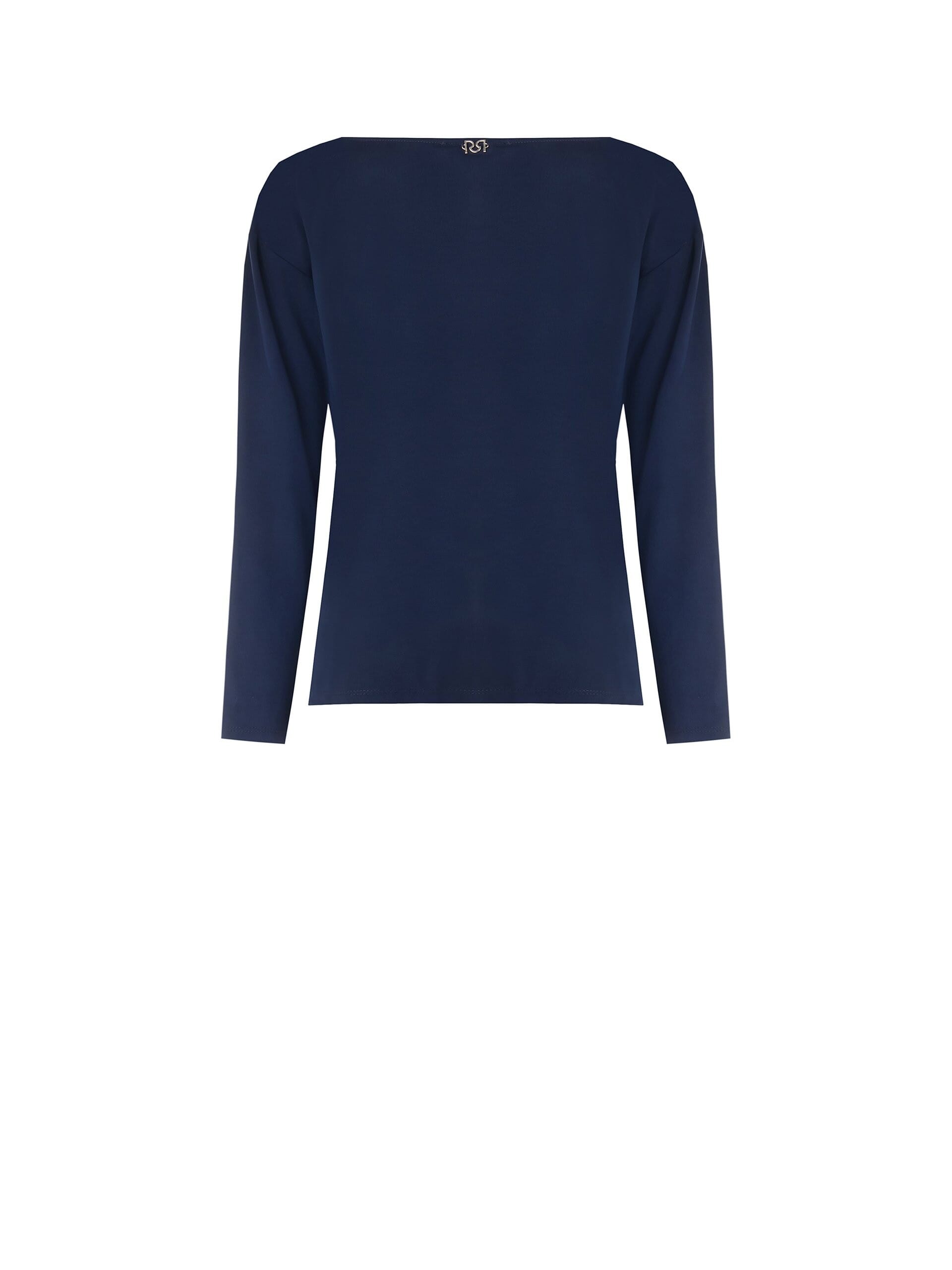 Blusa Fluida In Punto Milano Leggero Con Decoro In Strass Rinascimento