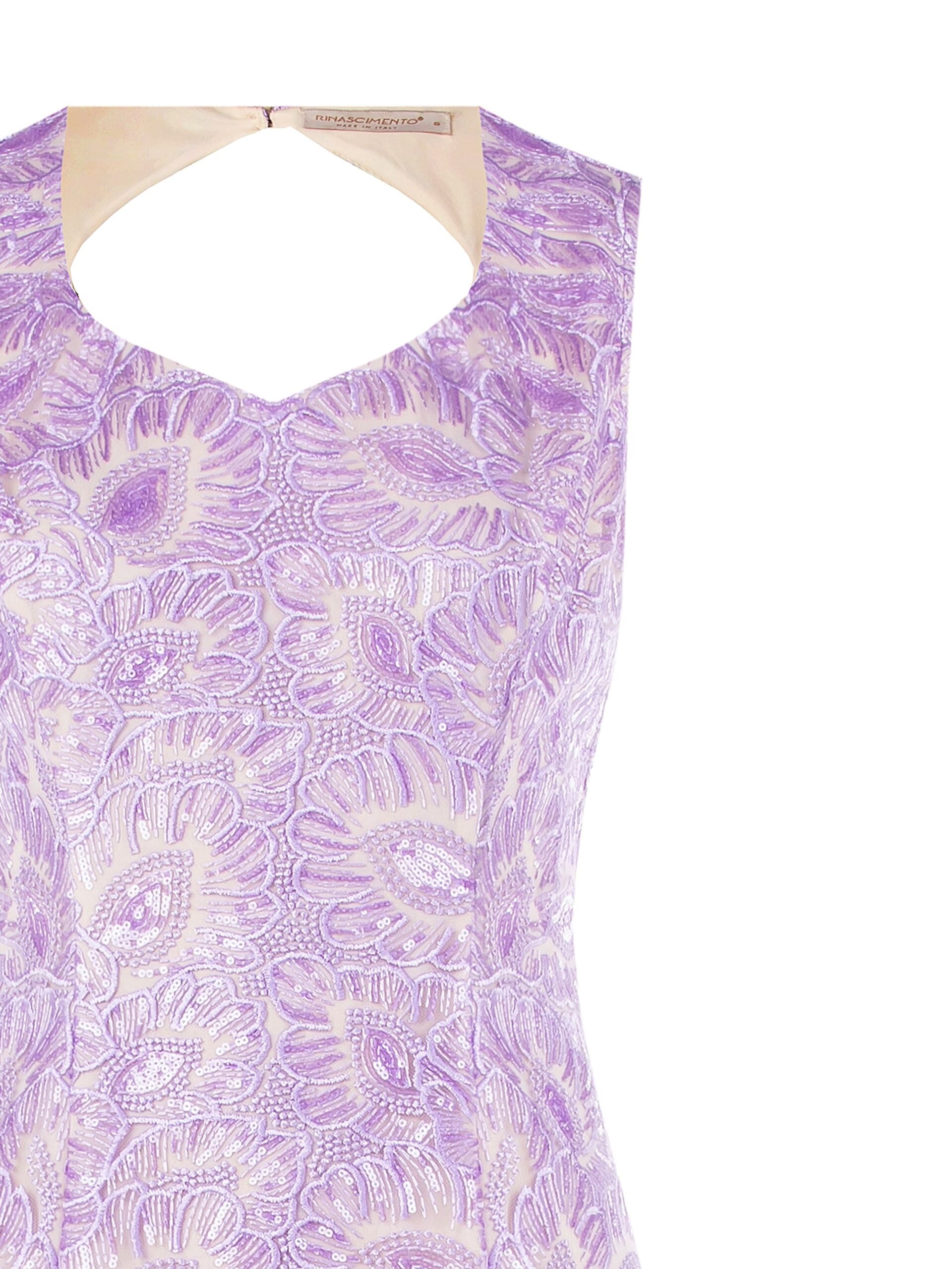 Abito Corto Svasato In Tulle Ricamato Con Paillettes Rinascimento