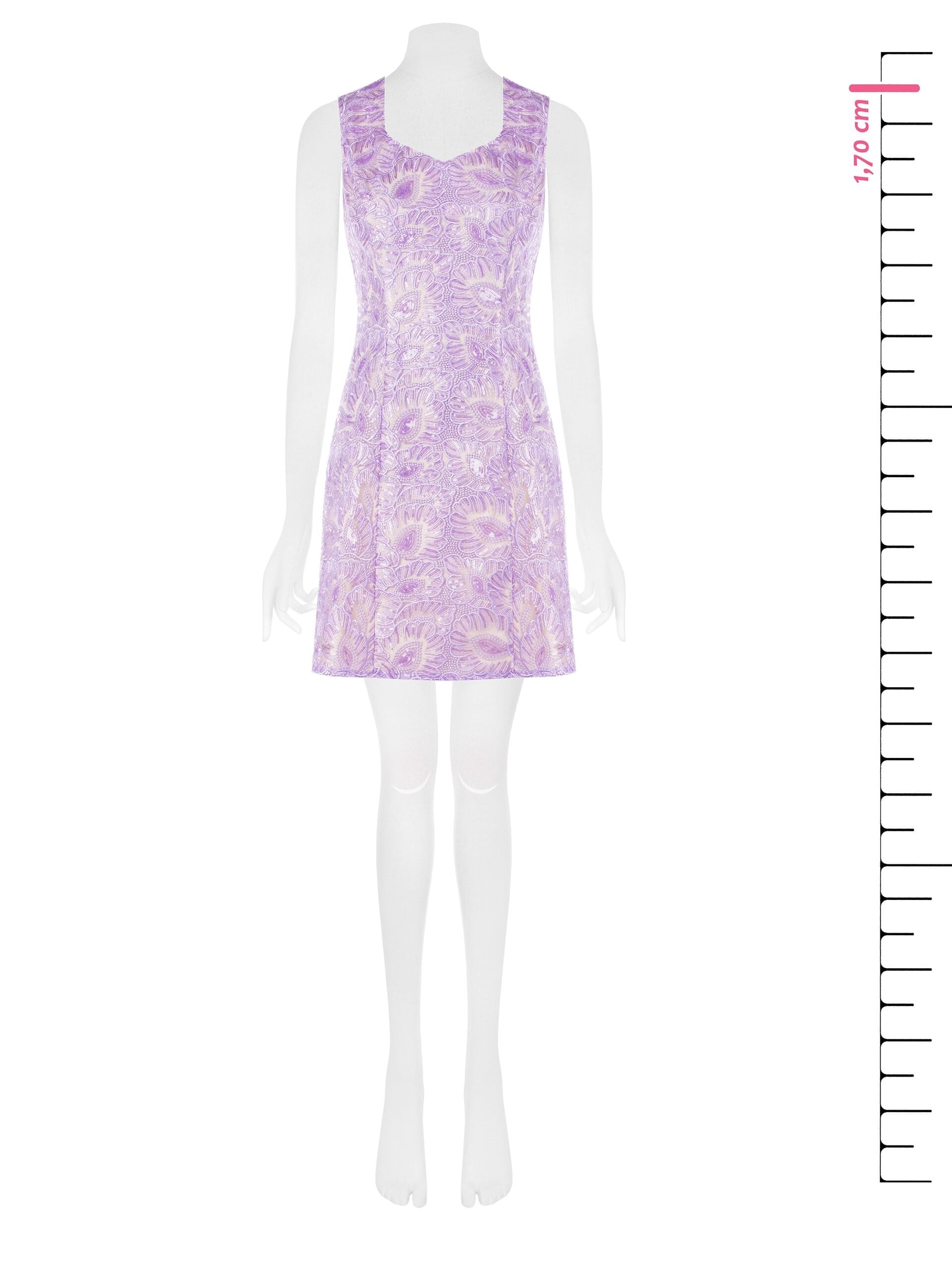 Abito Corto Svasato In Tulle Ricamato Con Paillettes Rinascimento