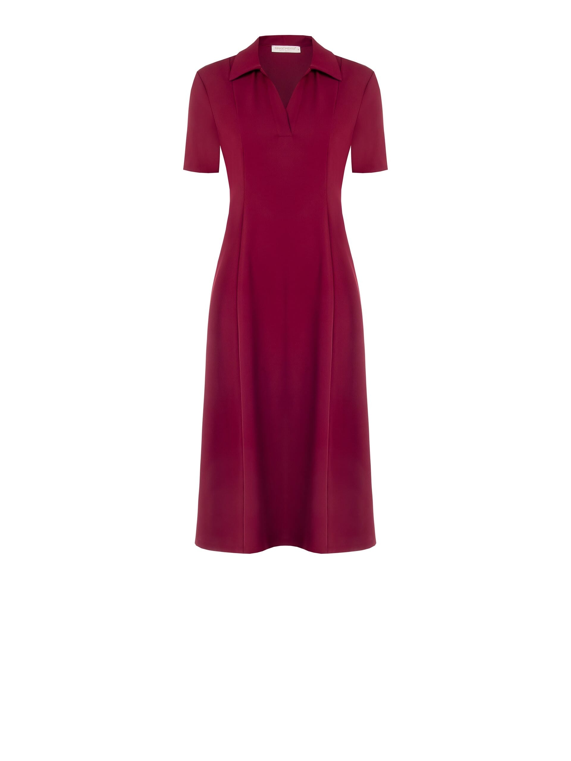 Abito Midi A Ruota In Tessuto Fluido Con Scollo A V Rinascimento